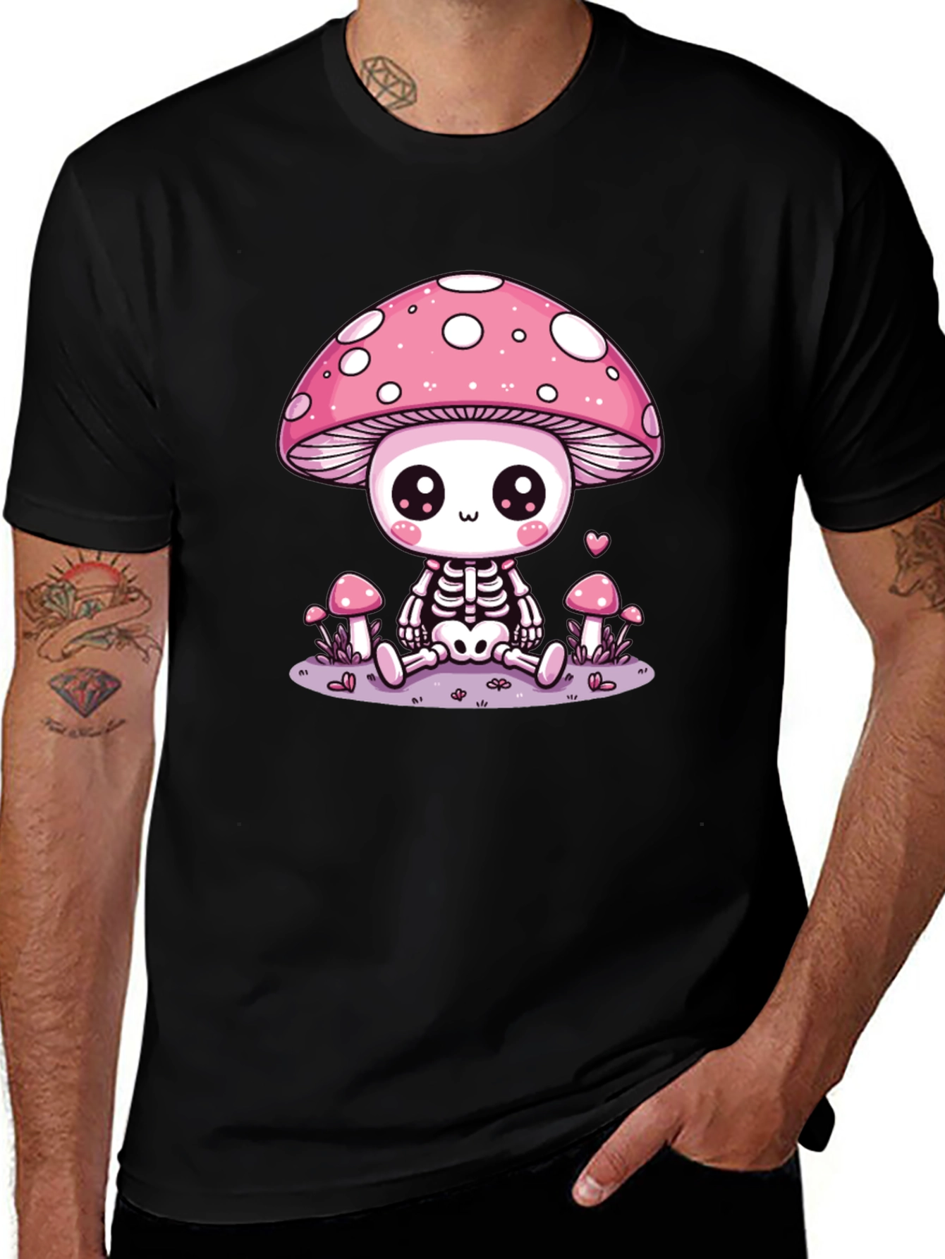 Variant 6 of Mushroom Skeleton Graphic T-Shirt - Kawaii Aesthetic Tee