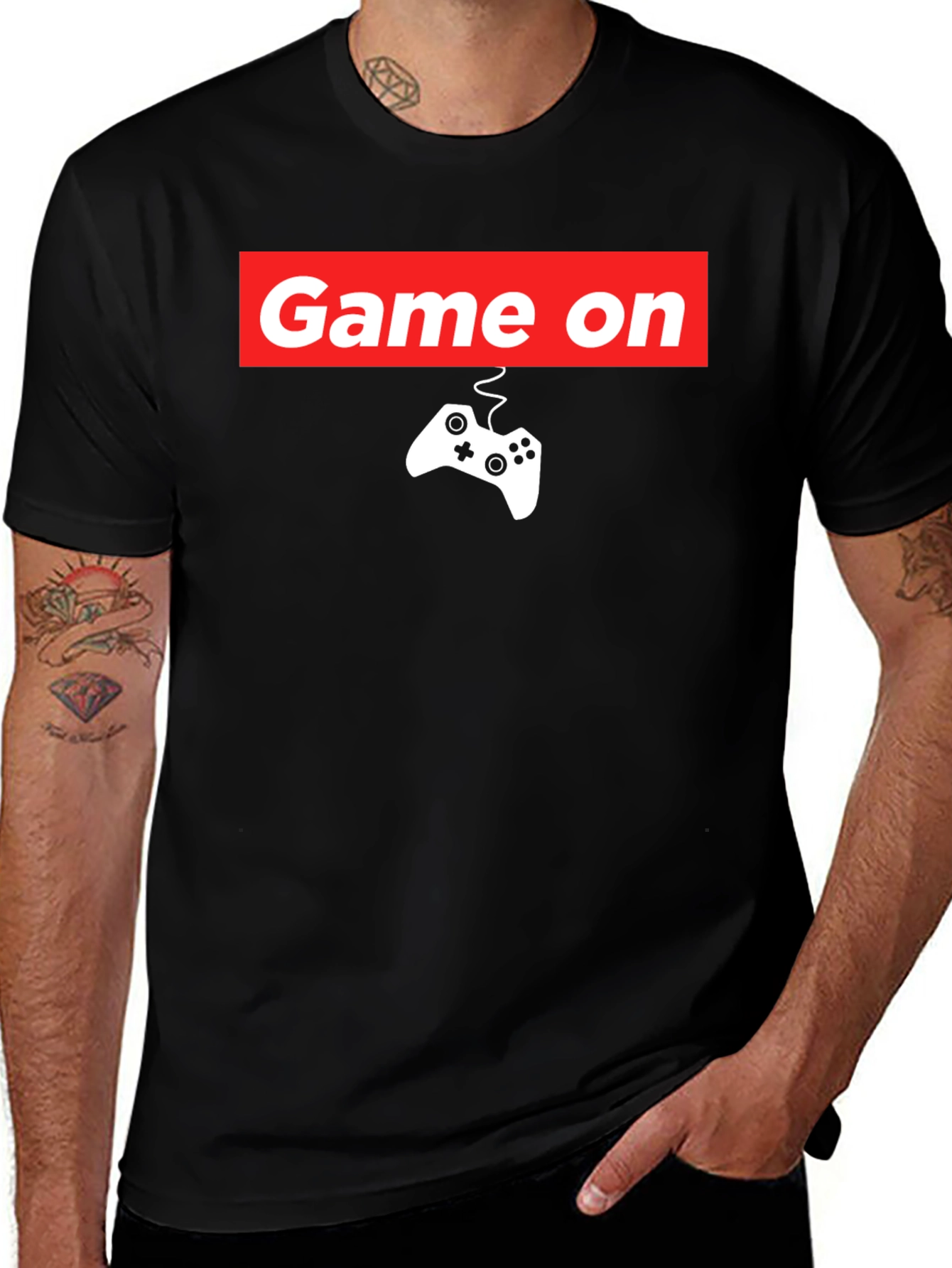Game On Graphic Tee - Black Gamer T-Shirt