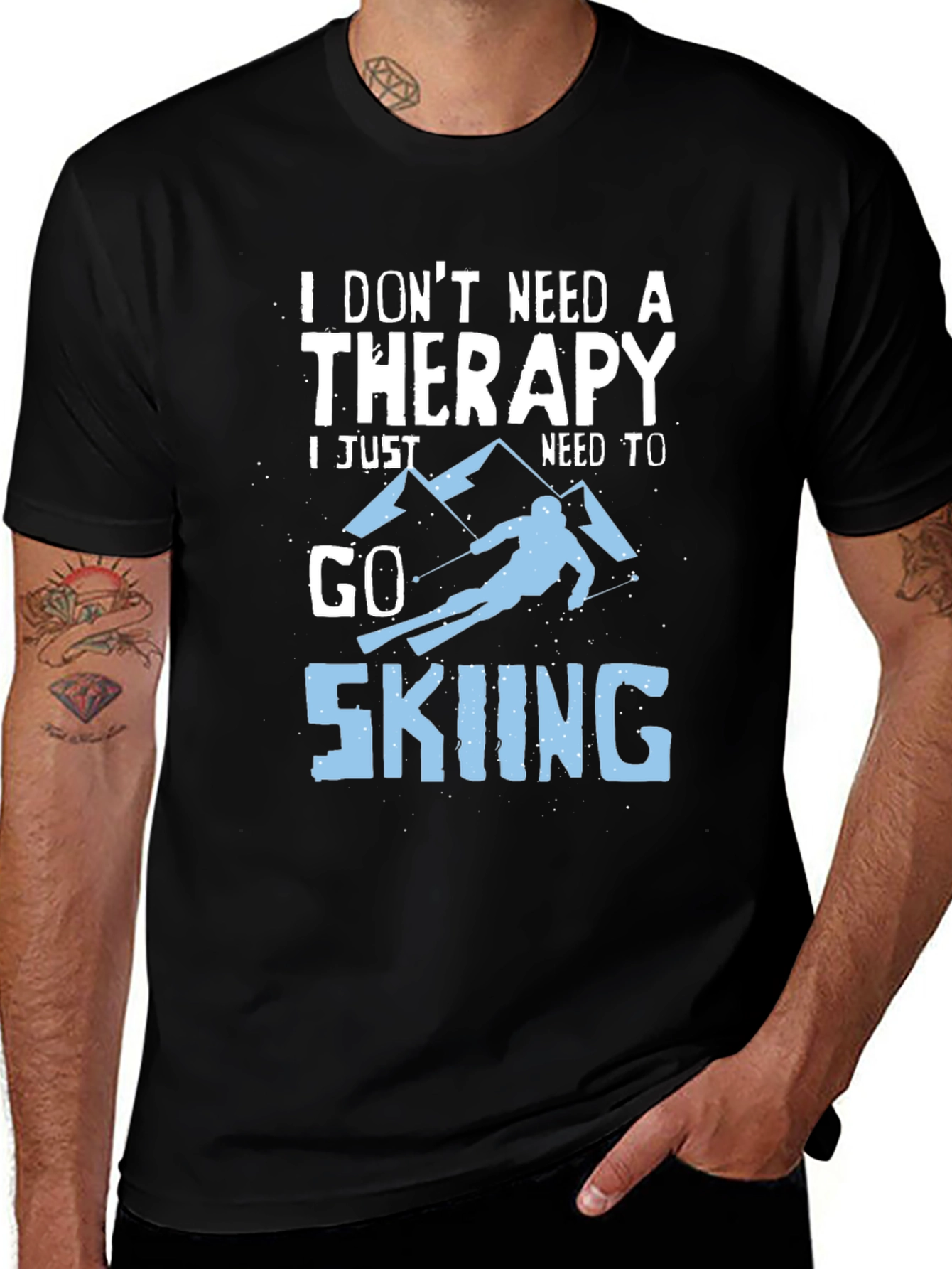 Variant 25 of Funny Skiing T-Shirt - Therapy Alternative