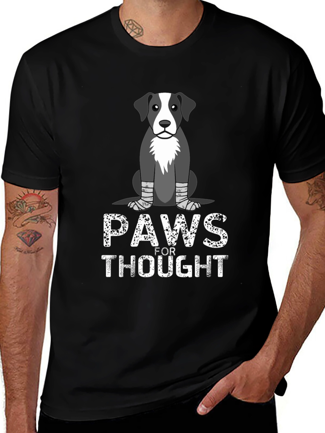 Variant 19 of Paws for Thought Dog Graphic T-Shirt