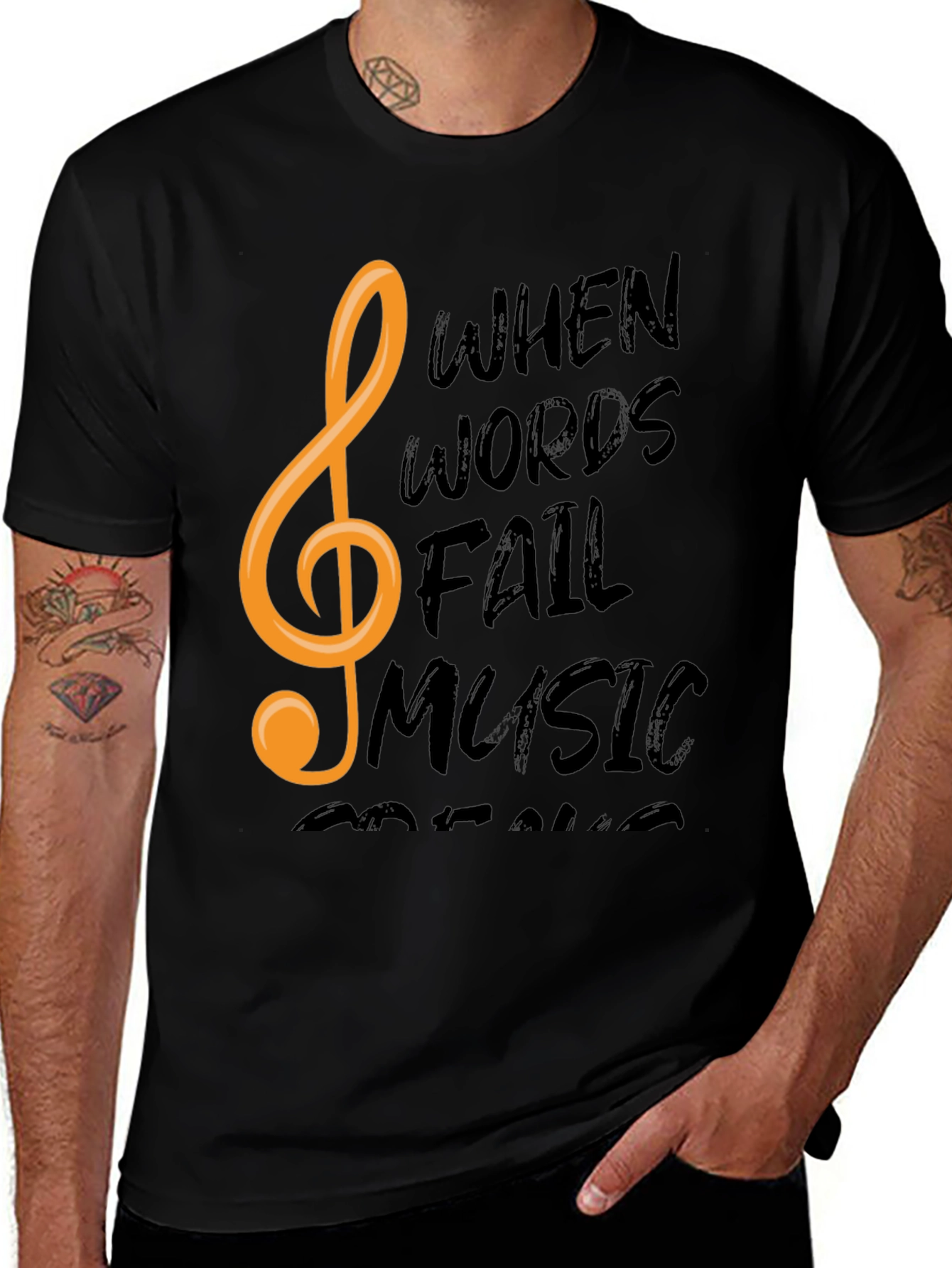 Variant 10 of Music Speaks Black T-Shirt