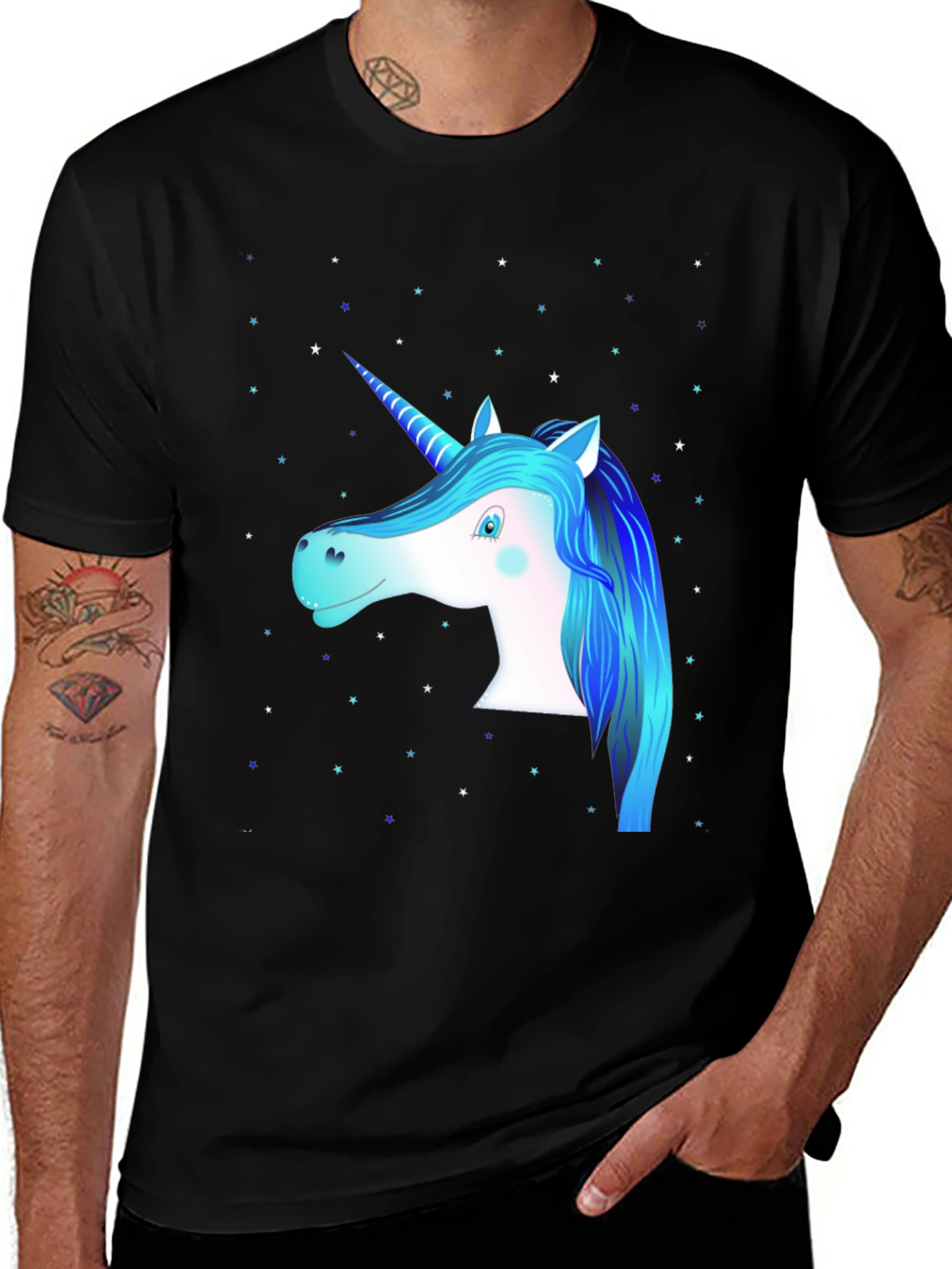 Variant 24 of Unicorn Graphic Black T-Shirt