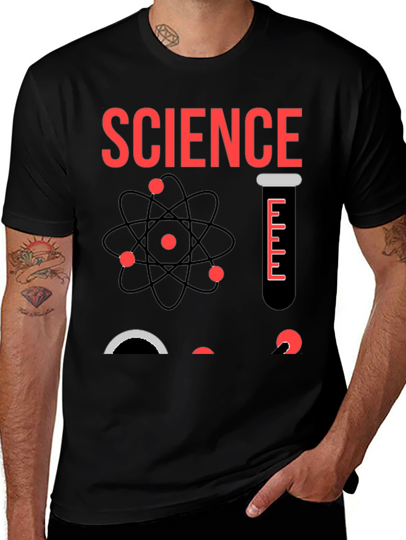 Variant 20 of Science Graphic T-Shirt - Black Cotton Blend