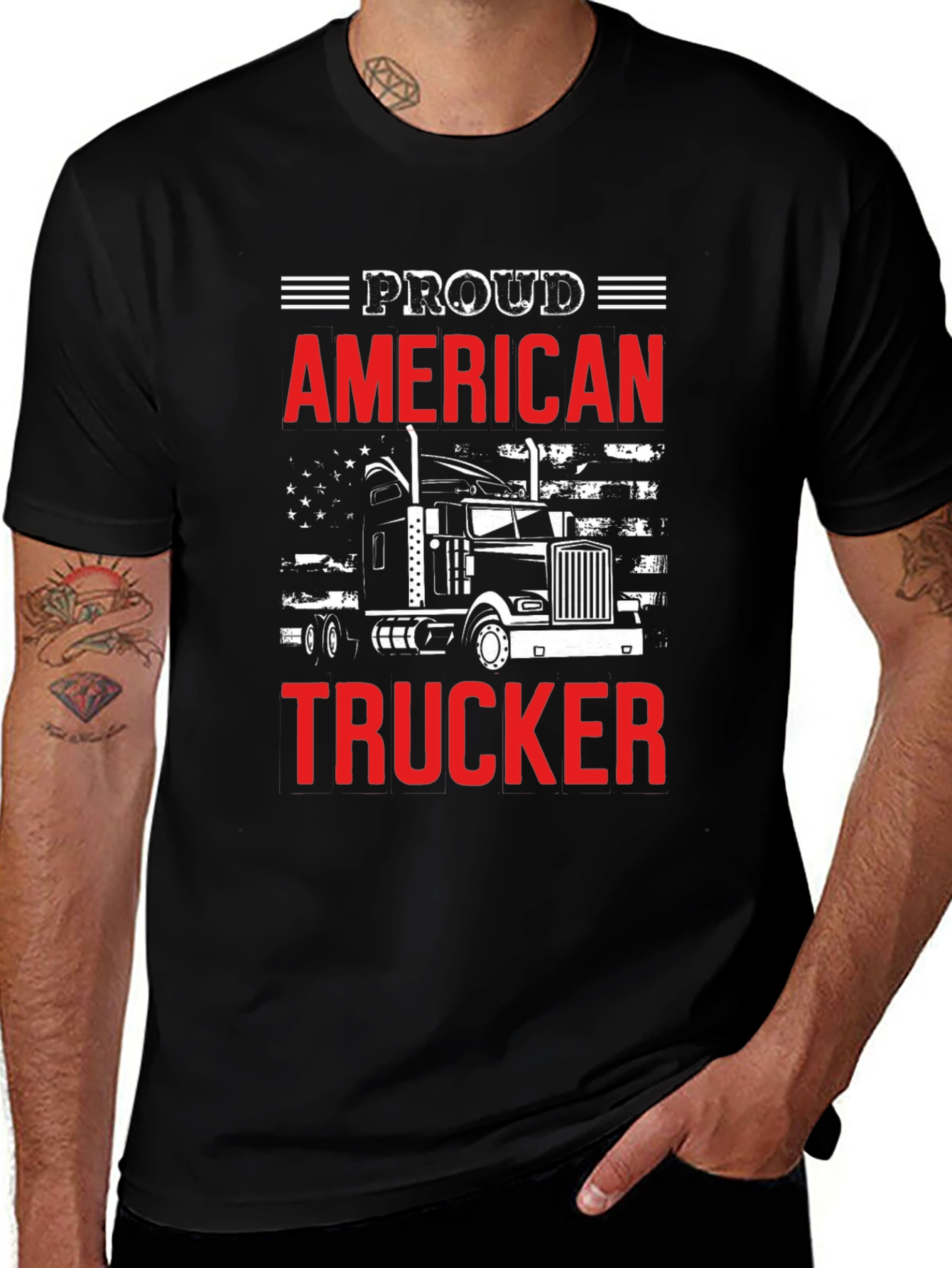 Variant 17 of Proud American Trucker Graphic T-Shirt
