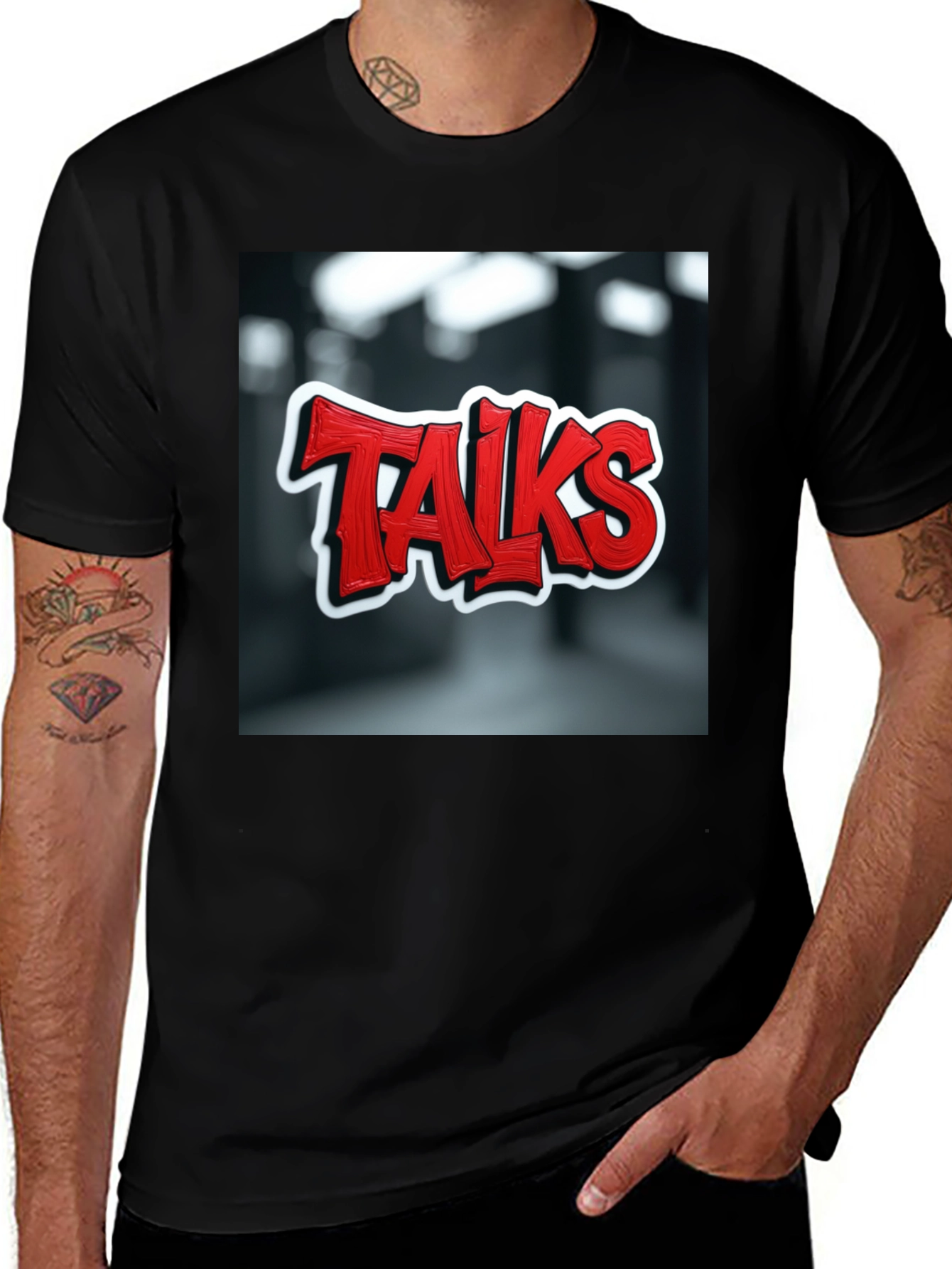 Variant 6 of Talks Graphic Tee - Edgy Urban Style
