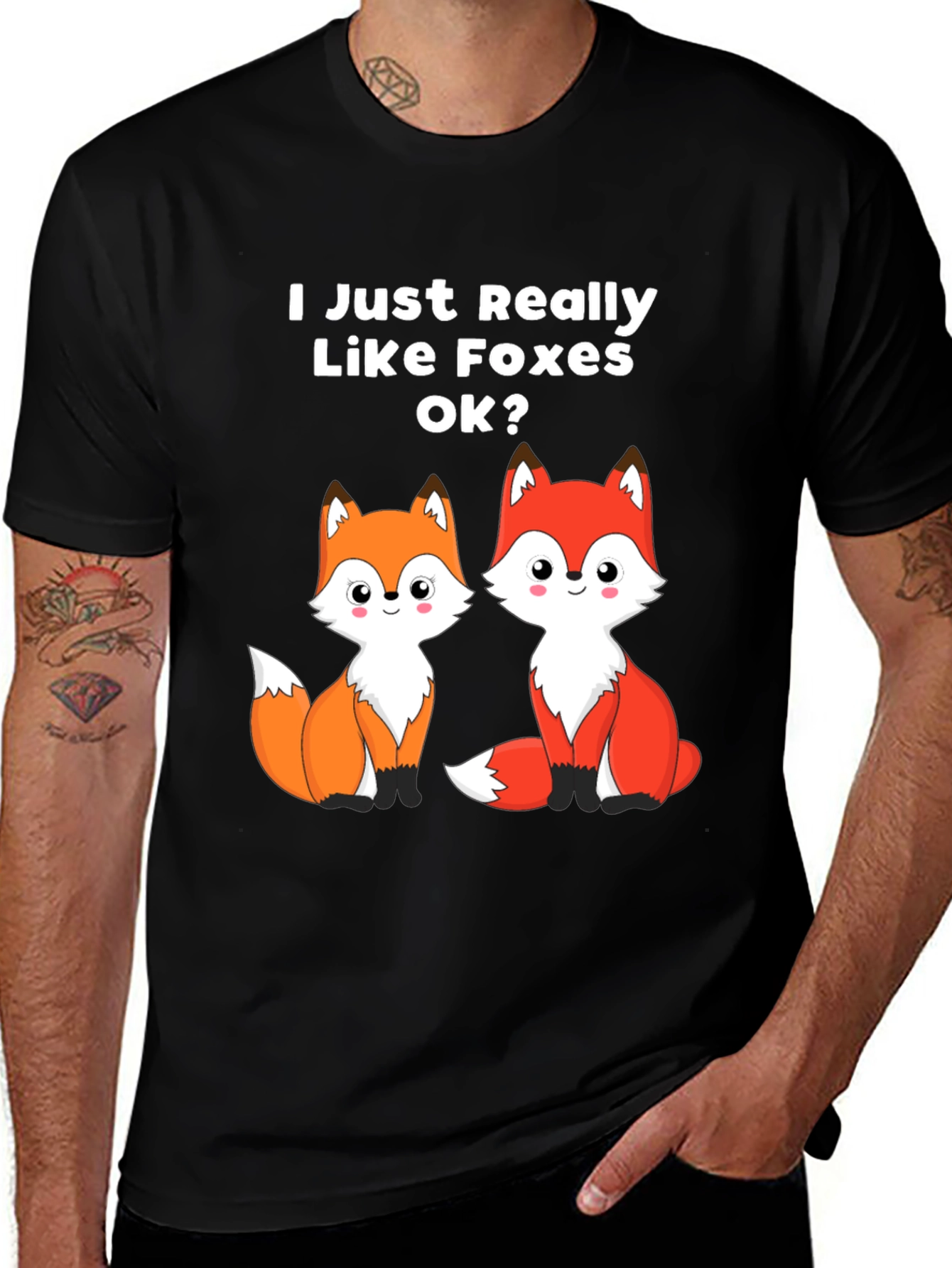 Variant 18 of Cute Foxes Graphic Tee - I Just Really Like Foxes