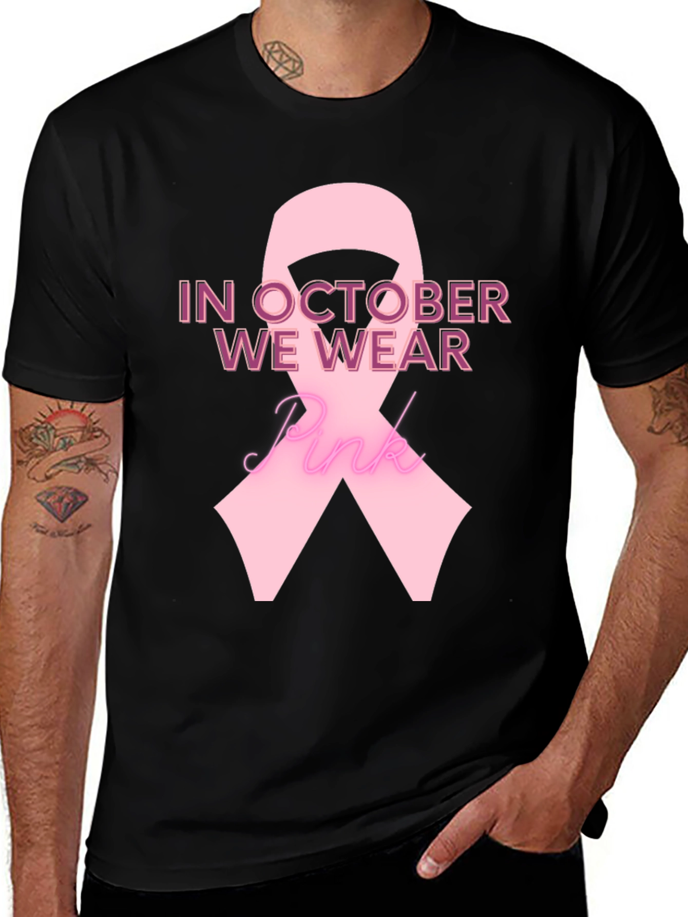 Variant 21 of Pink Ribbon Breast Cancer Awareness T-Shirt
