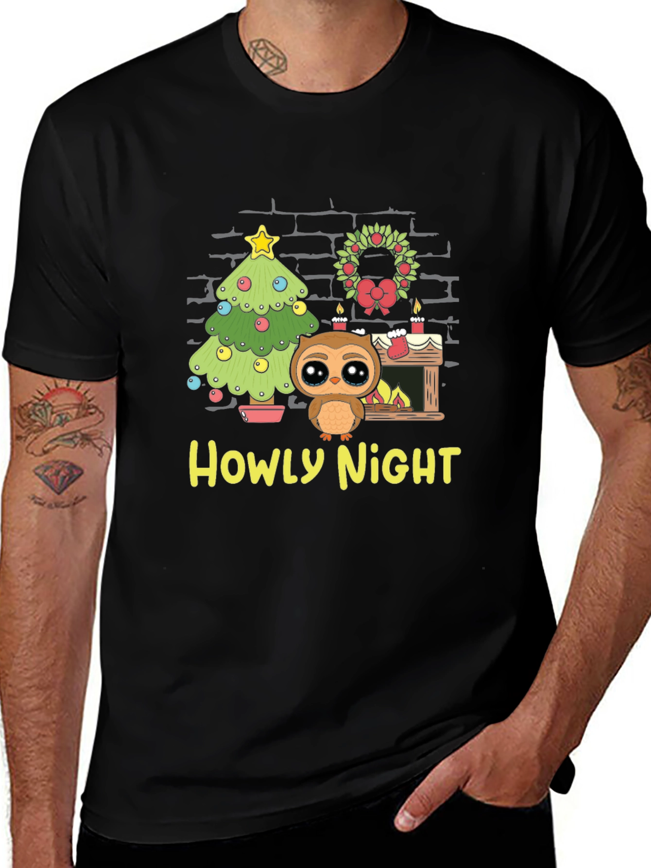 Variant 16 of Howly Night Owl Christmas T-Shirt