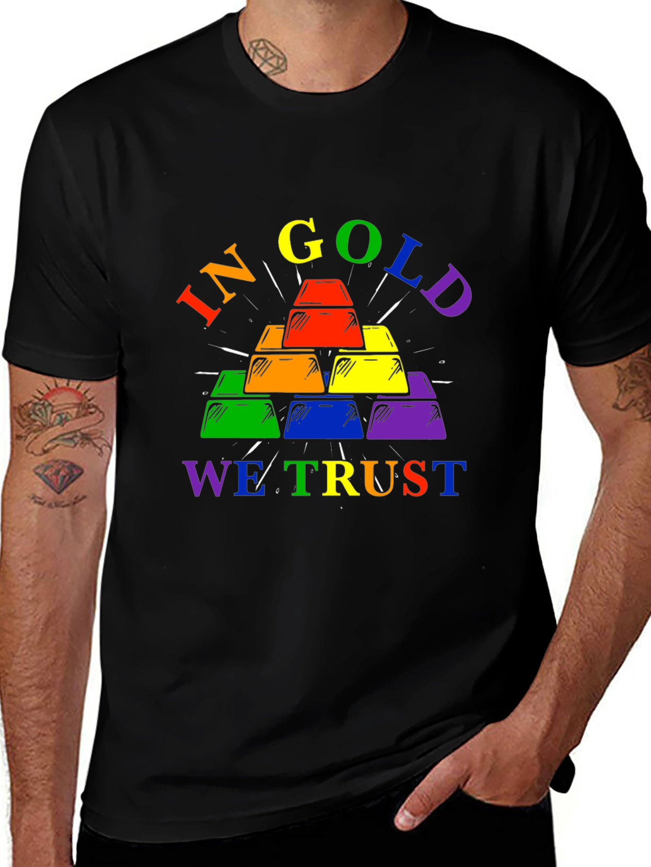 Variant 25 of Rainbow Gold Bar T-Shirt - Pride Edition