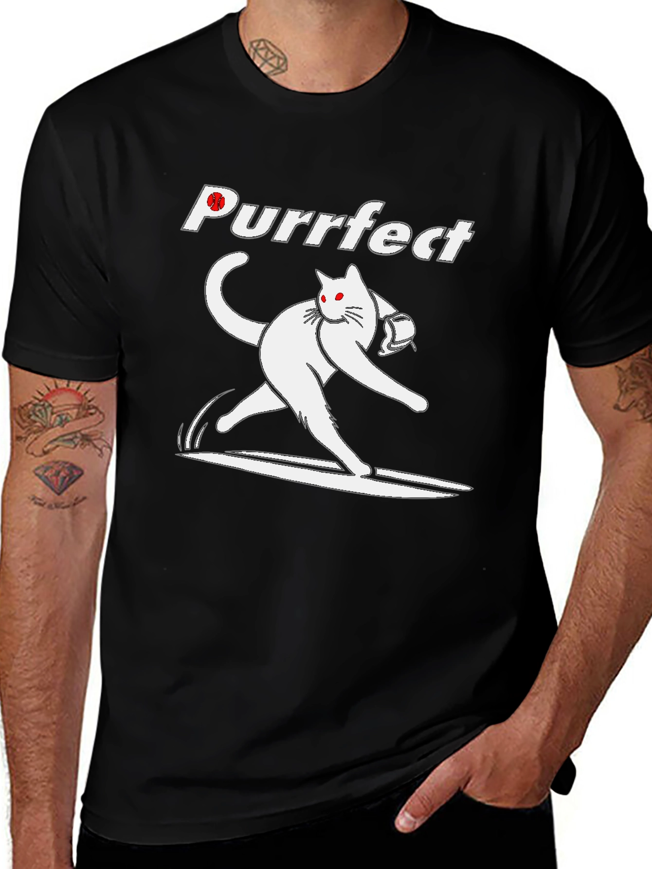 Variant 18 of Purrfect Bowling Cat T-Shirt - Strike in Style!