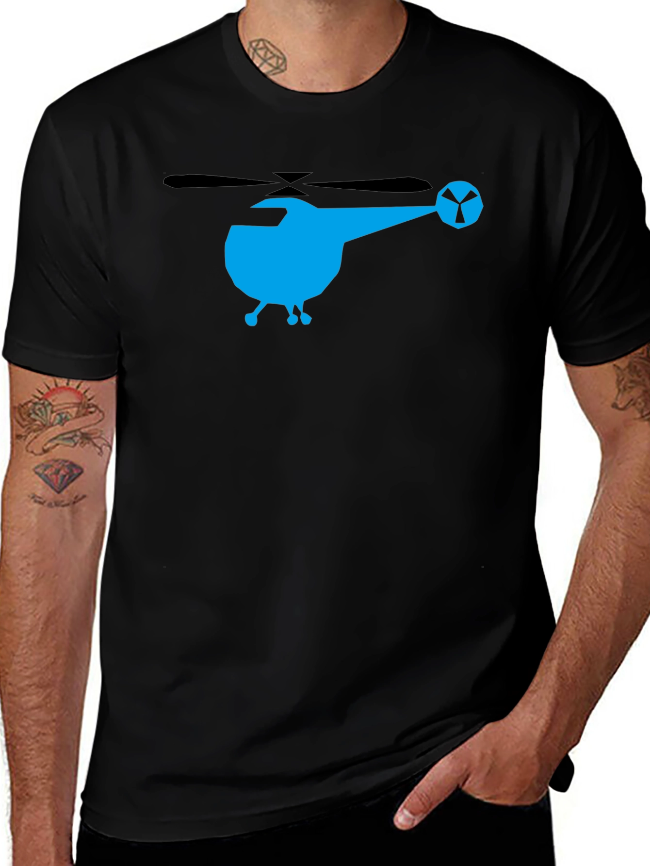Variant 8 of Blue Helicopter Graphic T-Shirt