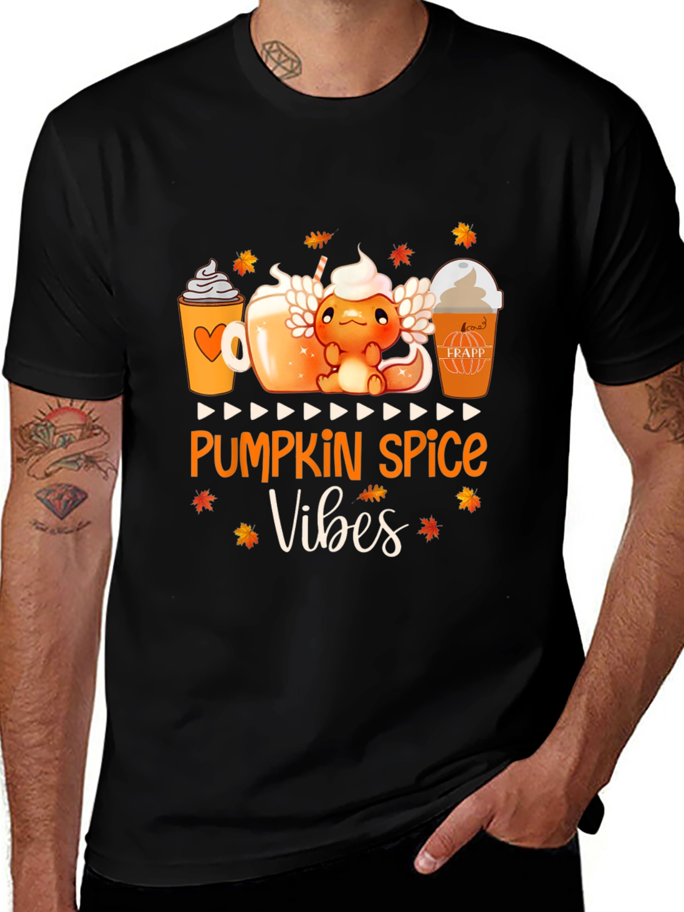 Variant 8 of Pumpkin Spice Vibes Black T-Shirt
