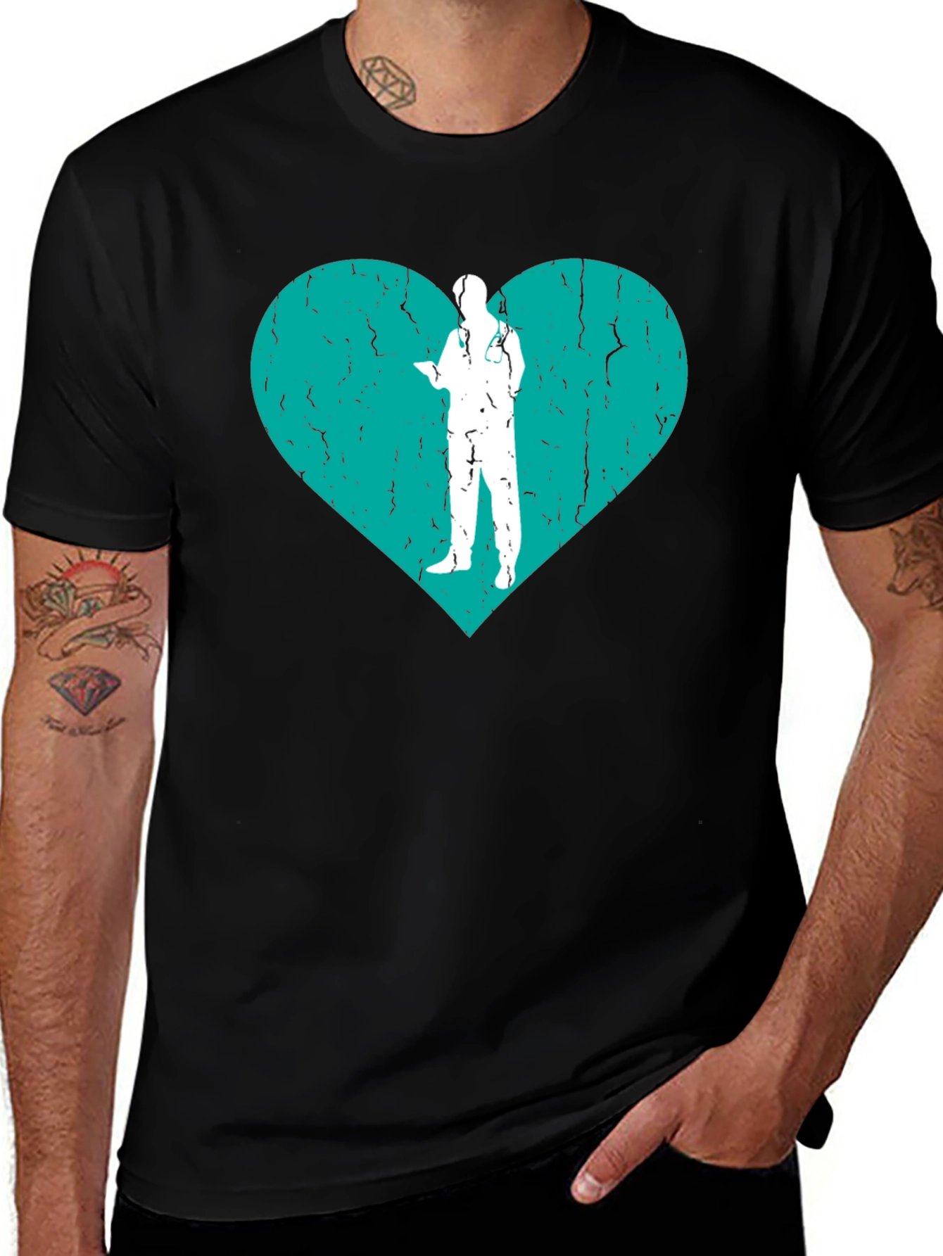 Variant 22 of Heart Doctor Graphic T-Shirt Black