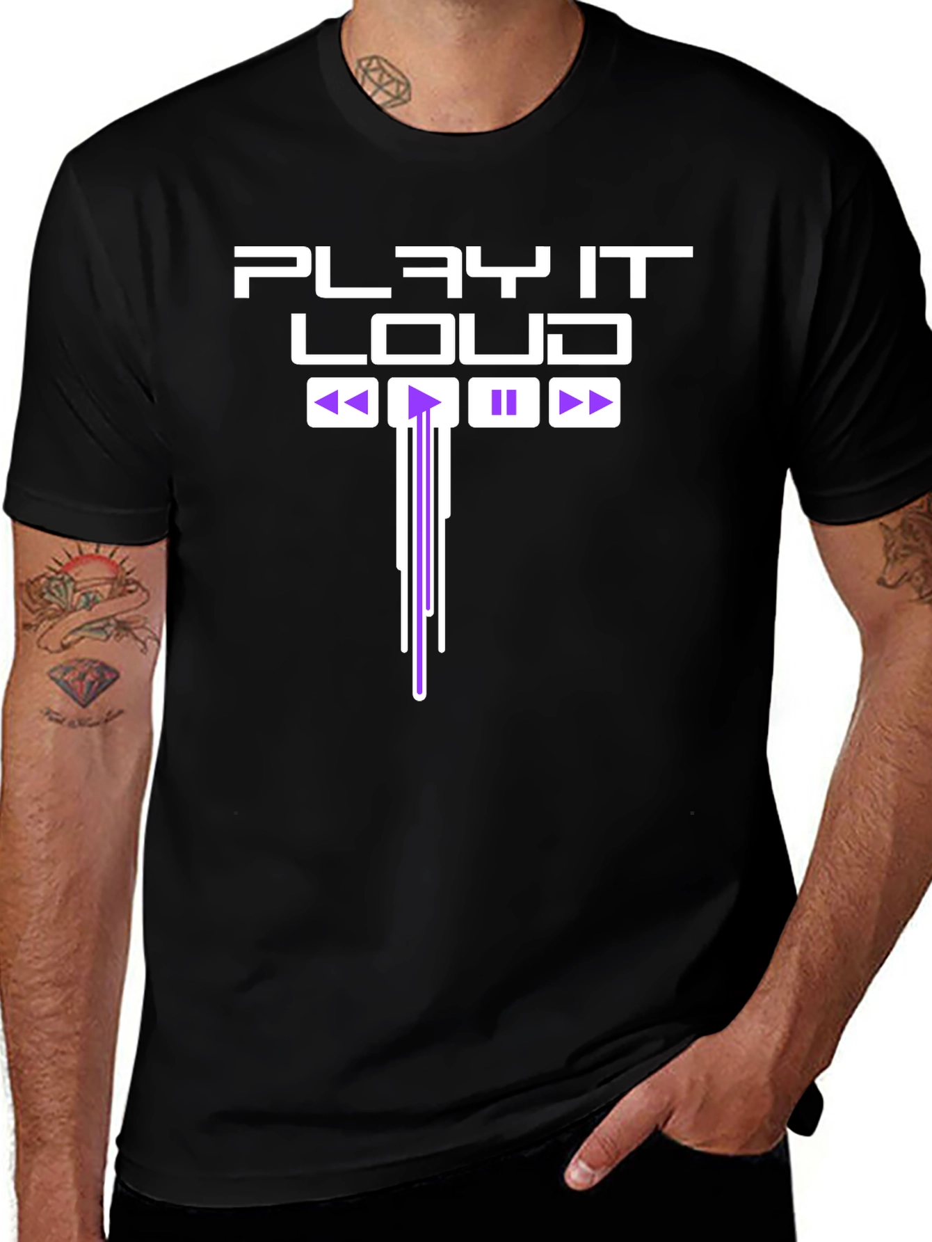 Variant 5 of Play it Loud Graphic Tee - Music Lover Apparel