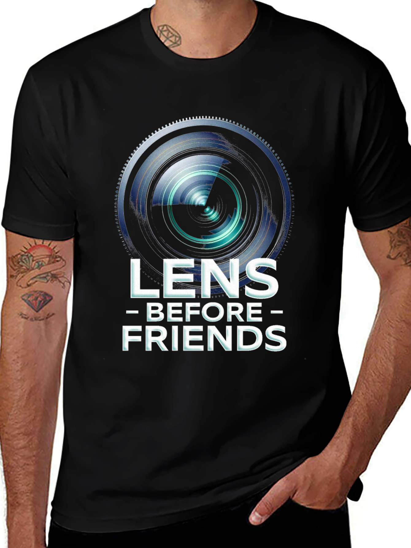 Variant 6 of Lens Before Friends T-Shirt - Photography Humor Tee