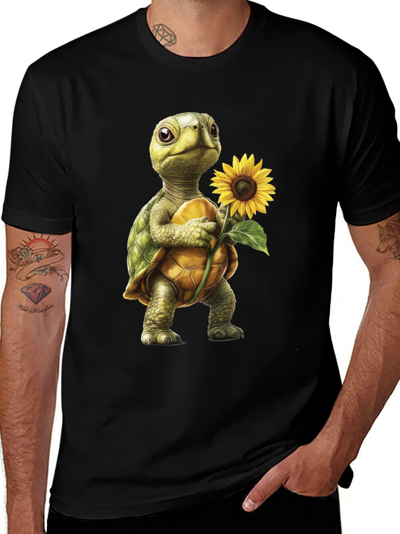 Variant 14 of Turtle with Sunflower Graphic Tee
