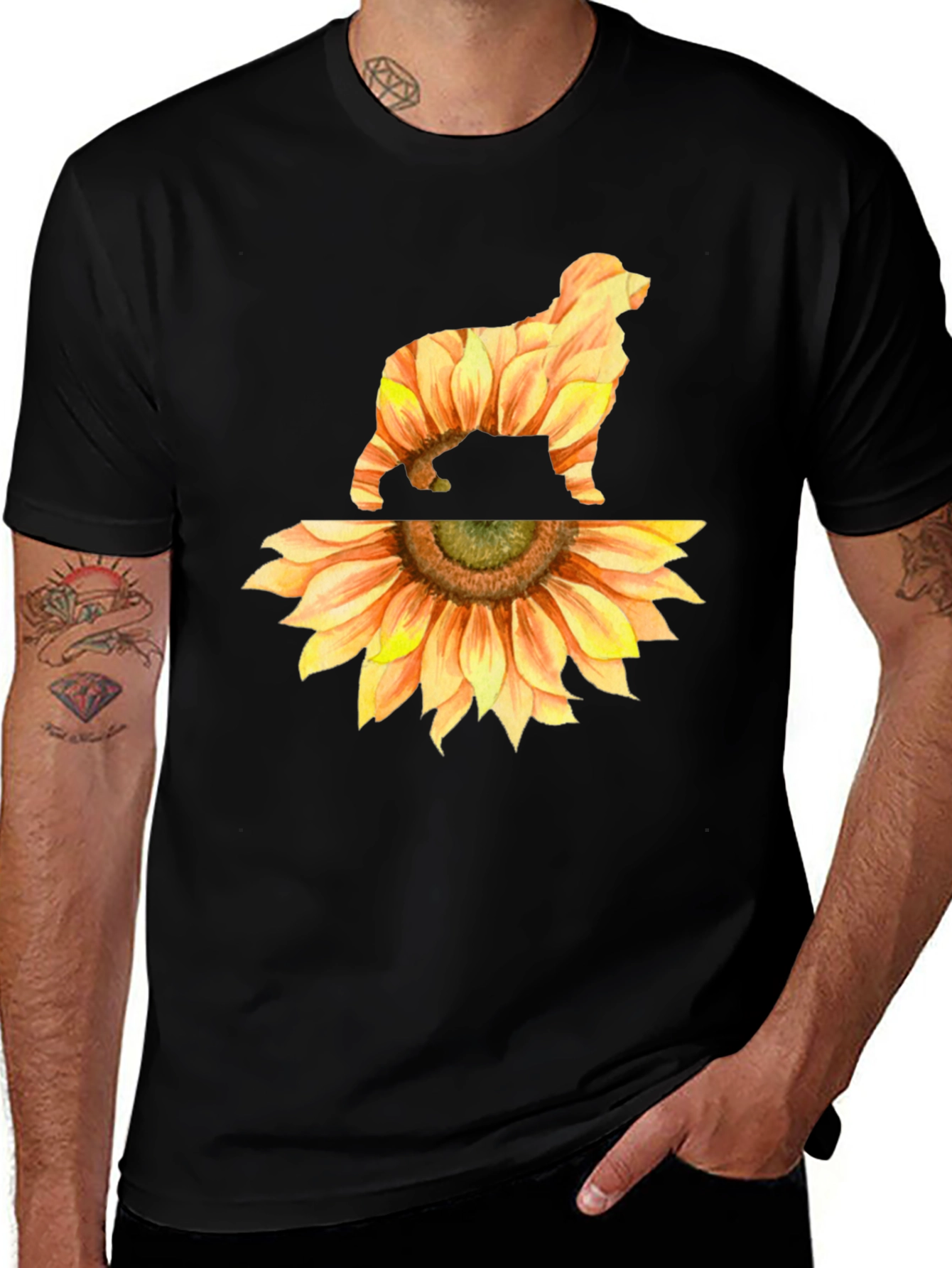 Variant 8 of Sunflower Dog Silhouette T-Shirt