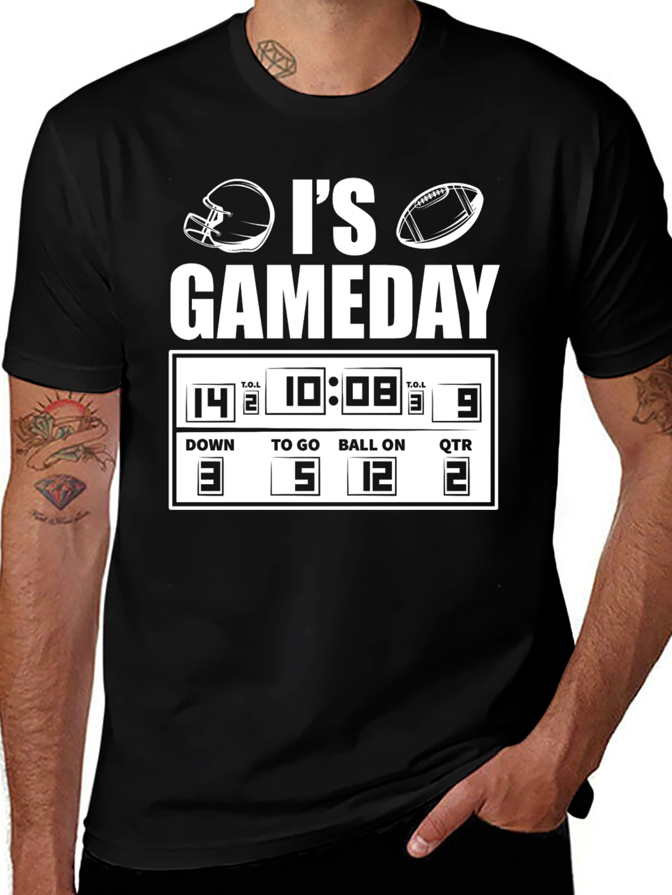 Black It's Gameday Football T-Shirt main image