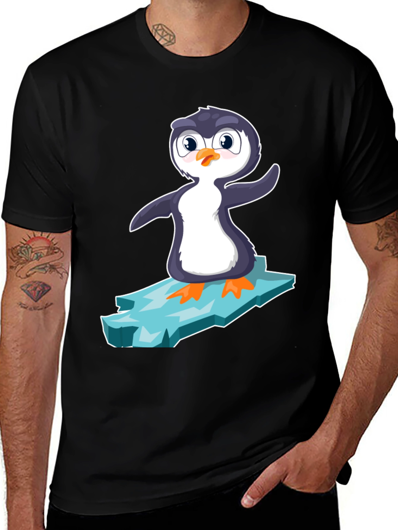 Variant 29 of Cute Penguin on Ice Graphic Tee