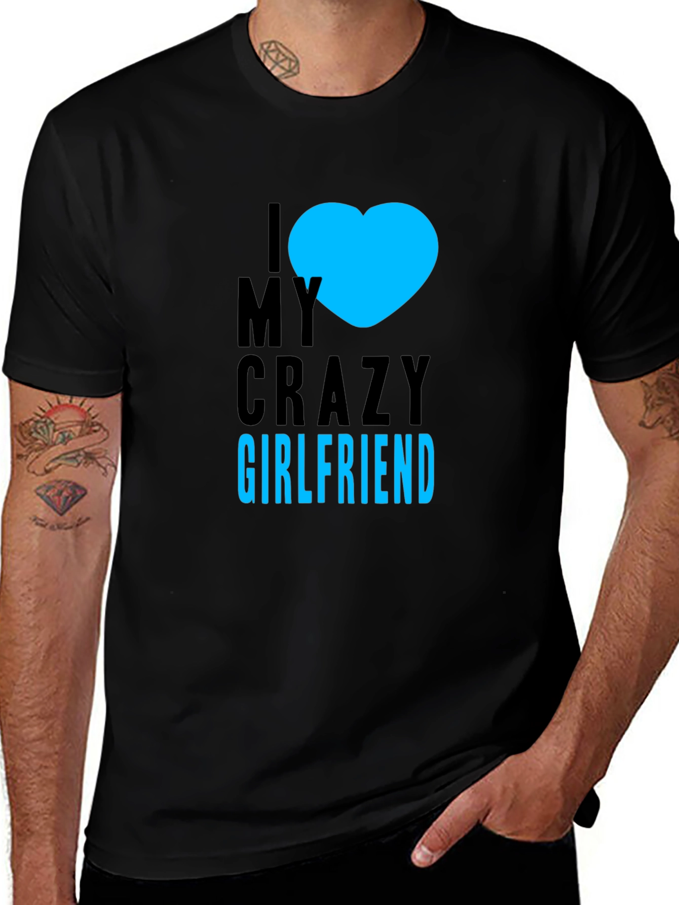 Variant 10 of I Heart My Crazy Girlfriend - Black T-Shirt