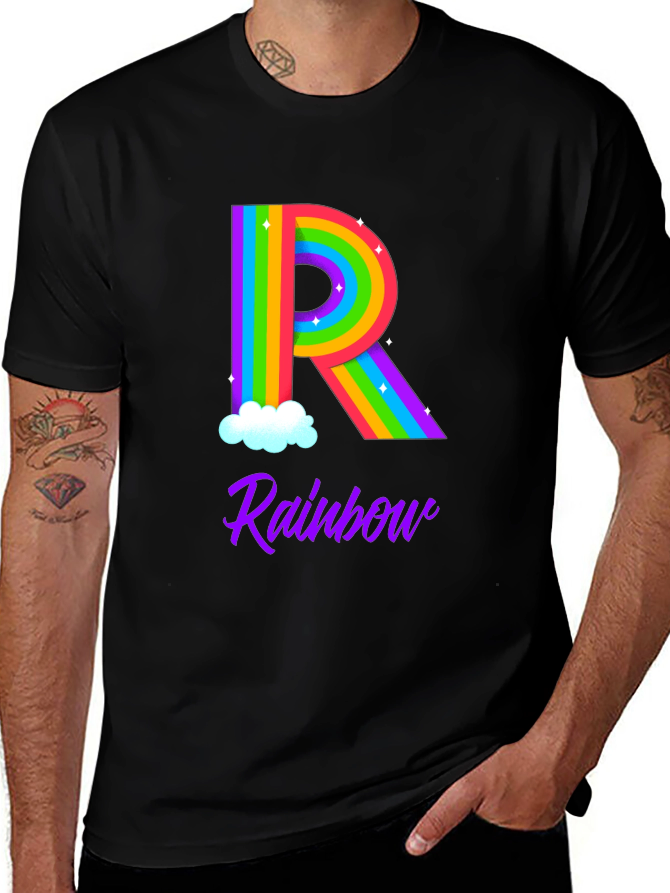 Rainbow Initial 'R' T-Shirt