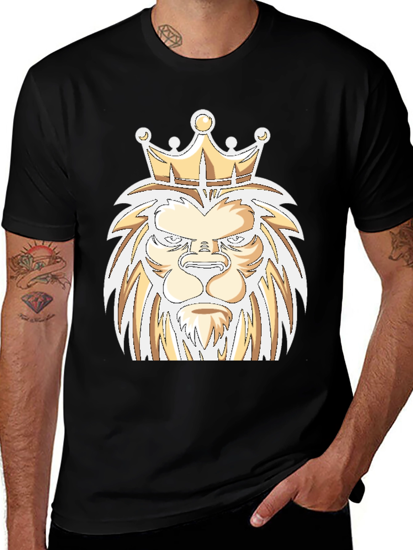 Variant 23 of Lion King Graphic Tee - Bold Design, Black Cotton