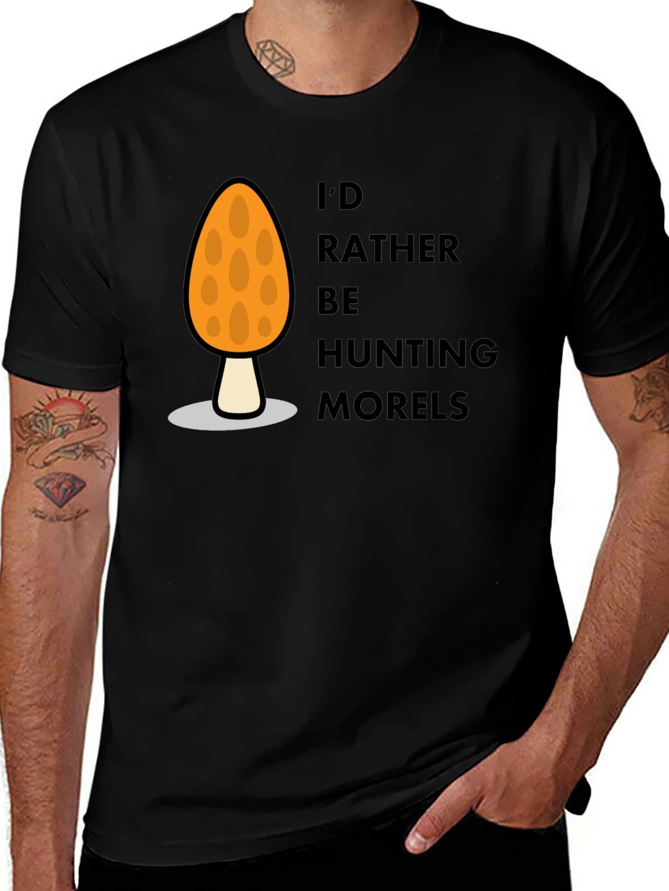 Variant 4 of Mushroom Hunting T-Shirt - I'd Rather Be Hunting Morels
