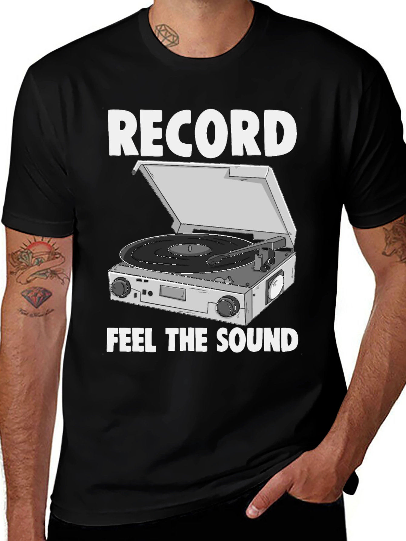 Variant 26 of Retro Turntable Graphic Tee - Music Lover's T-Shirt