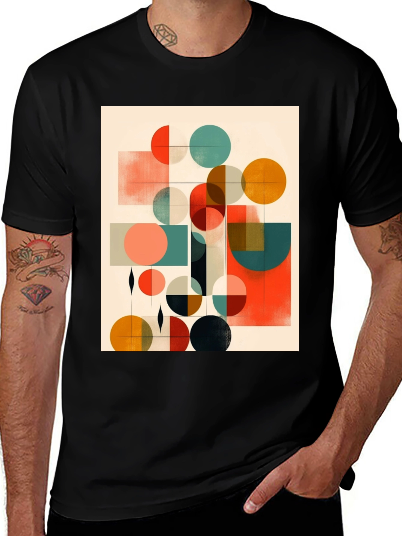 Variant 19 of Abstract Geometric T-Shirt - Modern Art Tee