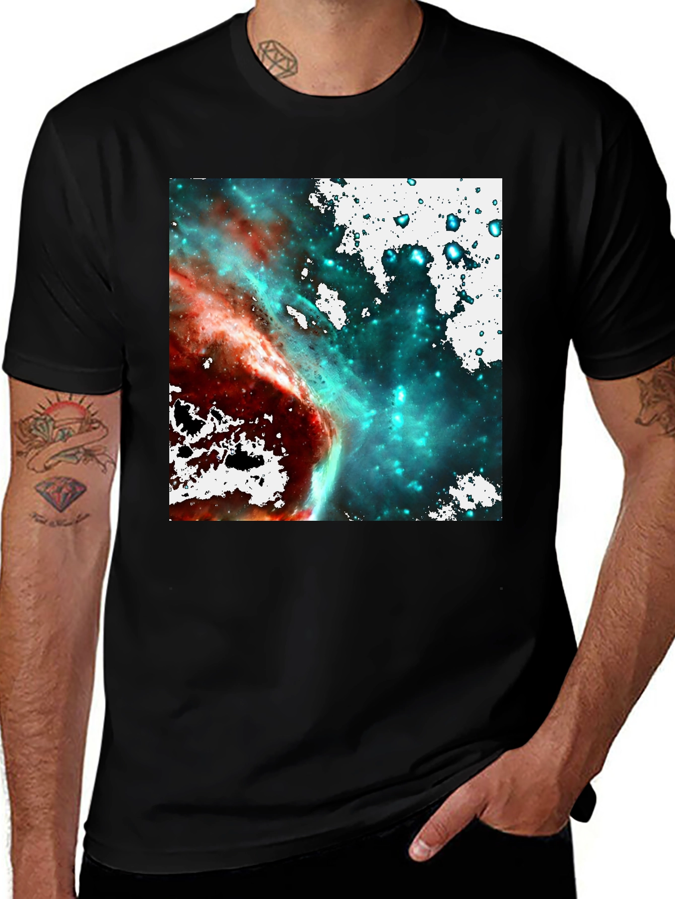 Variant 19 of Nebula Space Graphic T-Shirt - Black