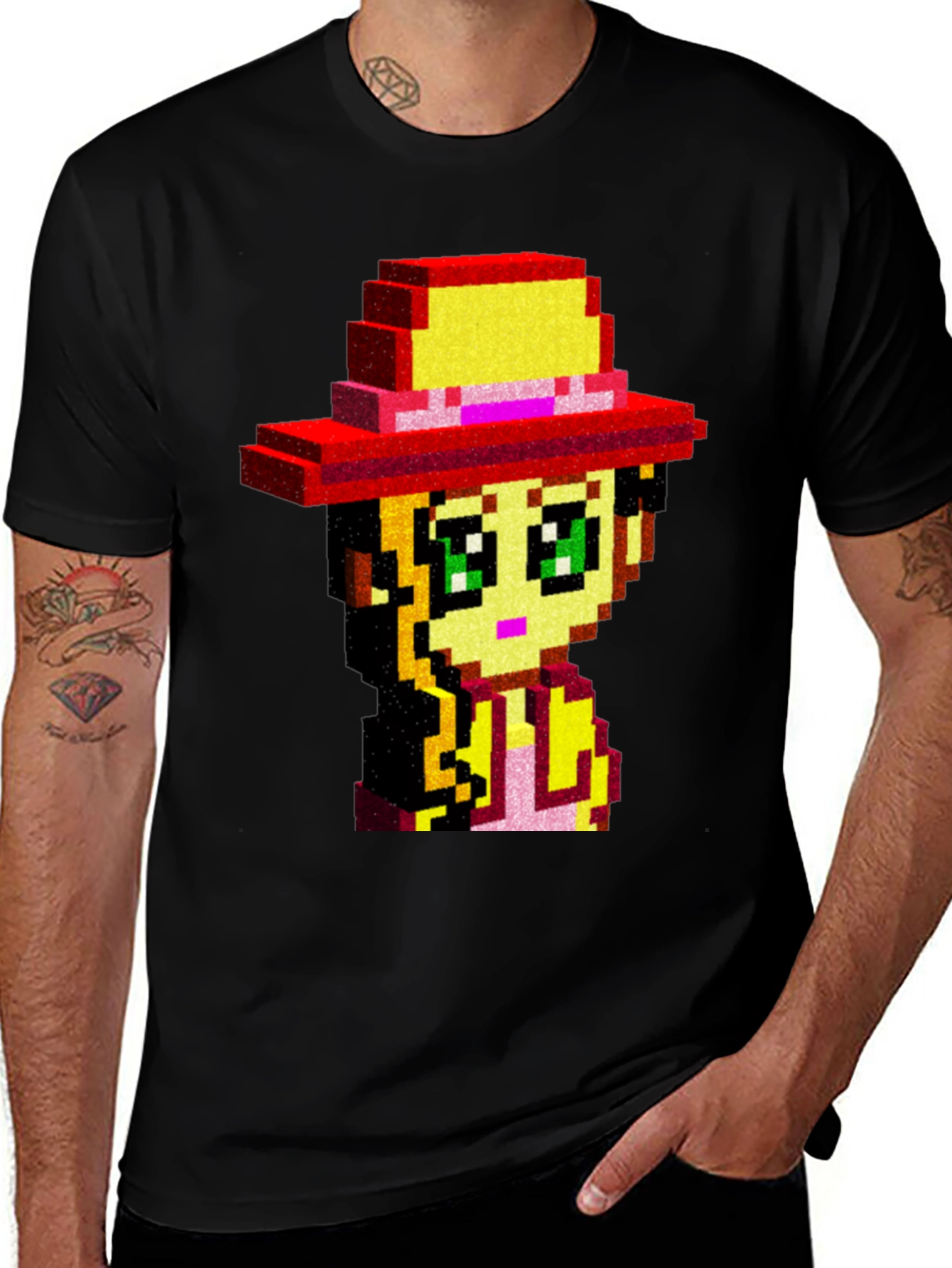 Pixel Art Girl T-Shirt - Retro Gaming Style