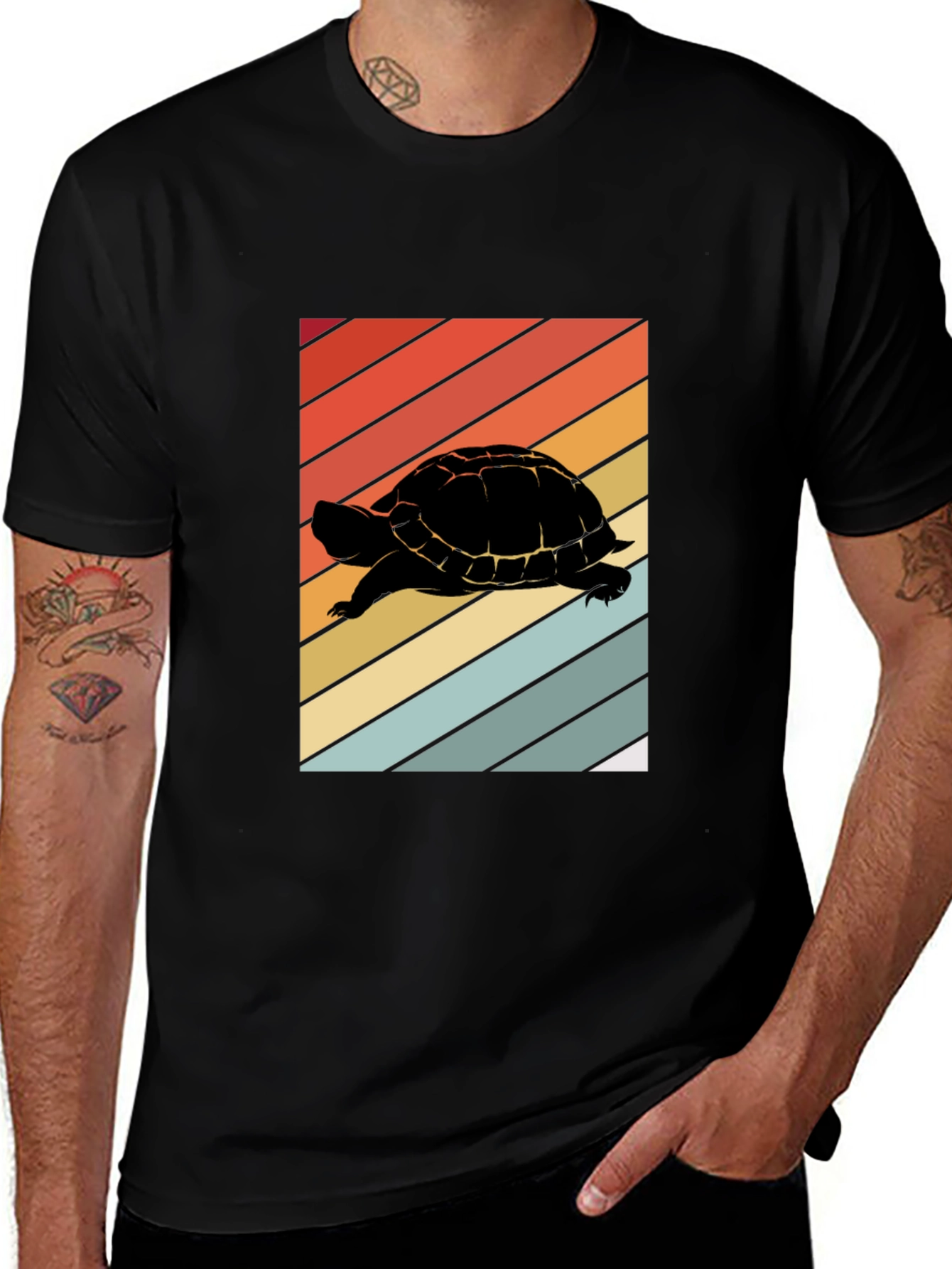 Variant 29 of Retro Turtle Silhouette T-Shirt