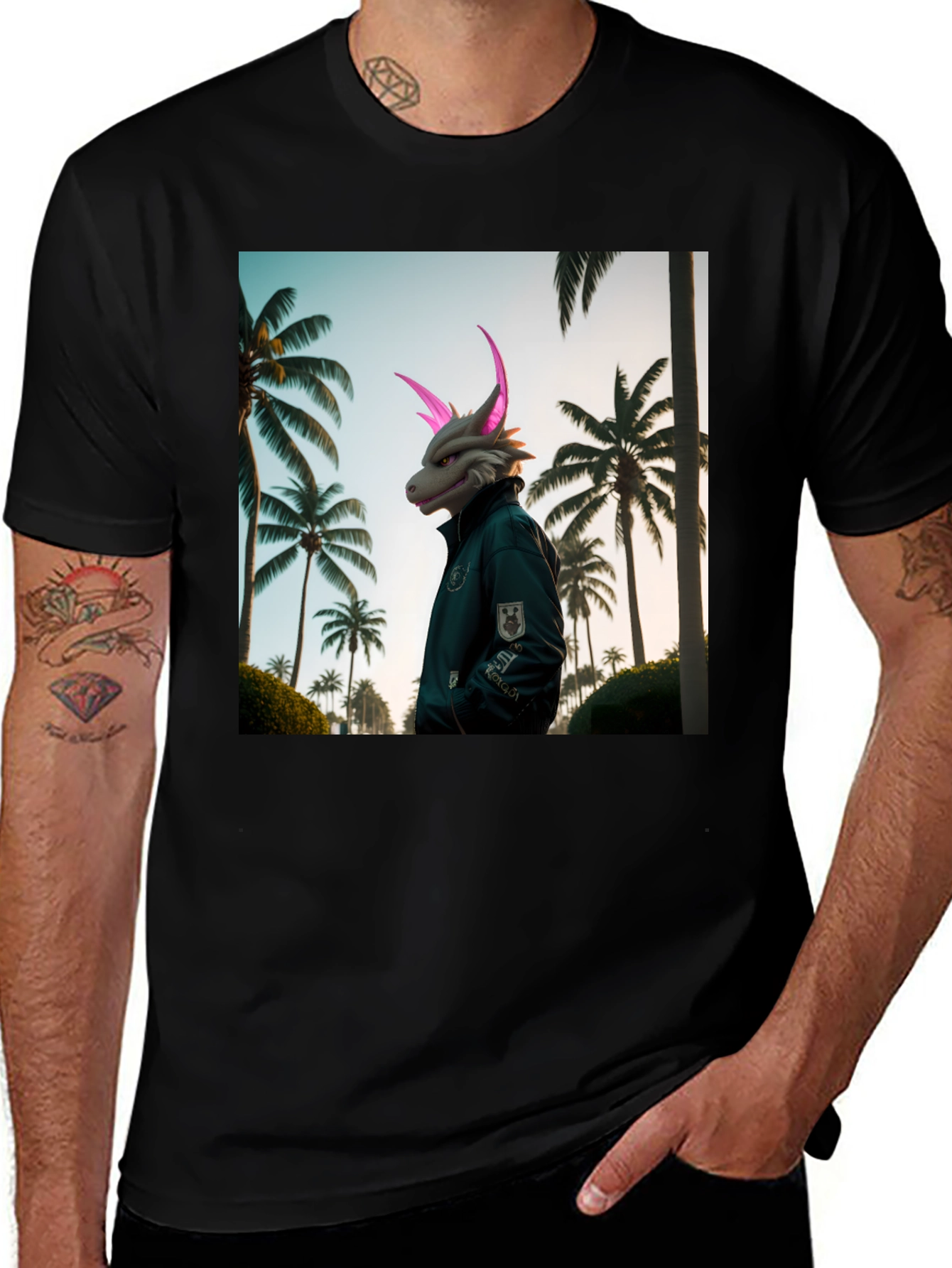 Variant 27 of Dragon in Paradise Black T-Shirt
