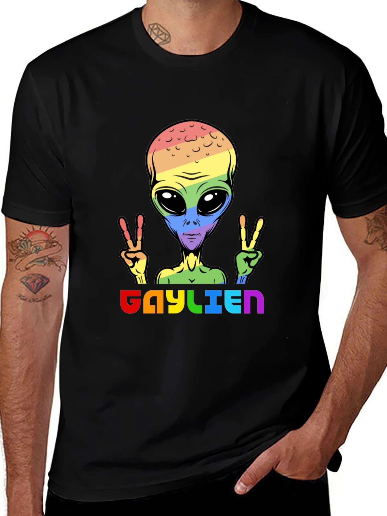 Gaylien Pride T-Shirt - LGBTQ Alien Peace