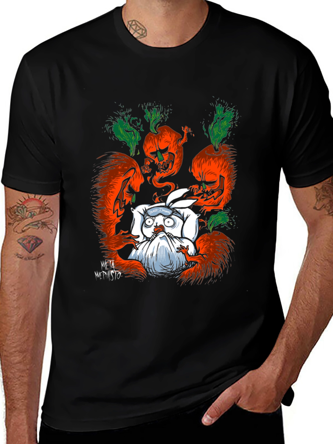 Variant 22 of Spooky Carrot Rabbit T-Shirt - Dark Humor Graphic Tee