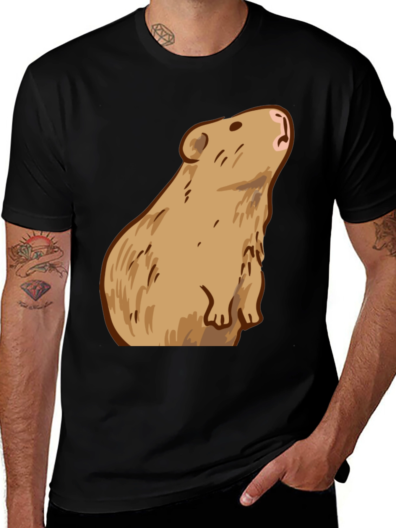Variant 28 of Capybara Graphic Print Tee - Trendy Comfort