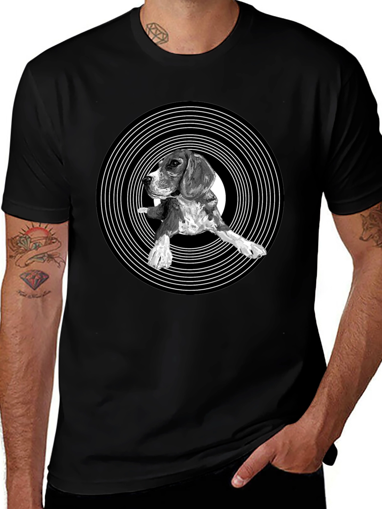 Vinyl Dog T-Shirt - Black Cotton Blend