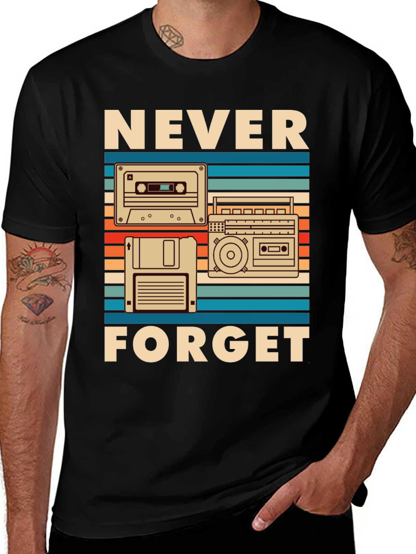 Variant 26 of Retro Never Forget T-Shirt - 80s & 90s Nostalgia