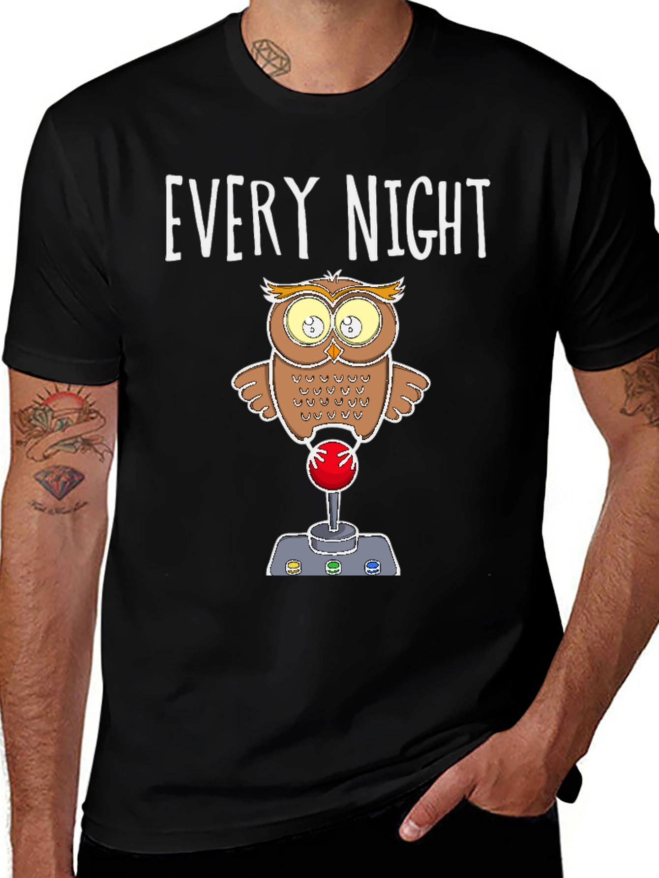 Variant 24 of Every Night Owl Gamer T-Shirt