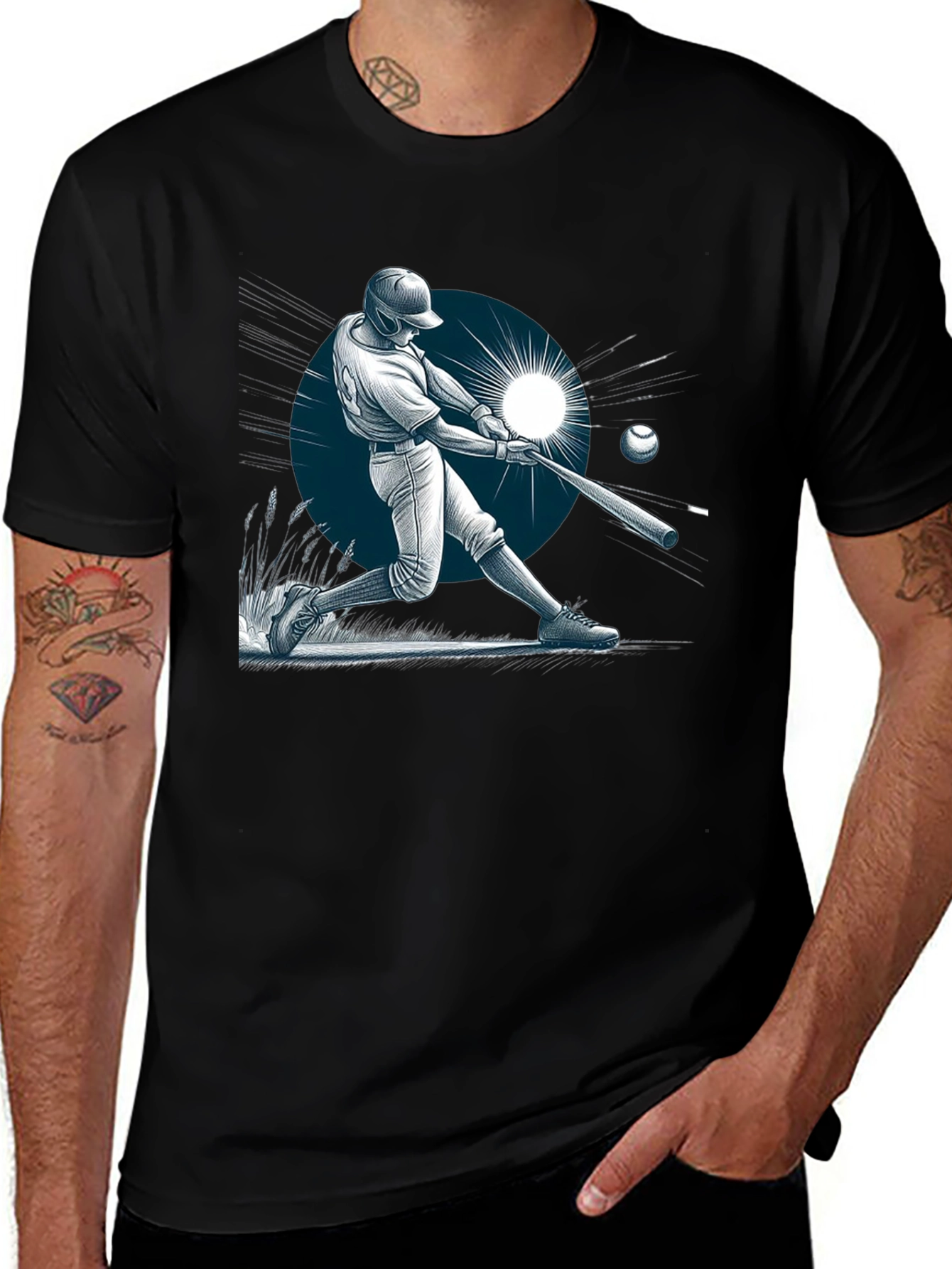 Variant 26 of Baseball Batter Graphic Tee - Stylish Sports Apparel