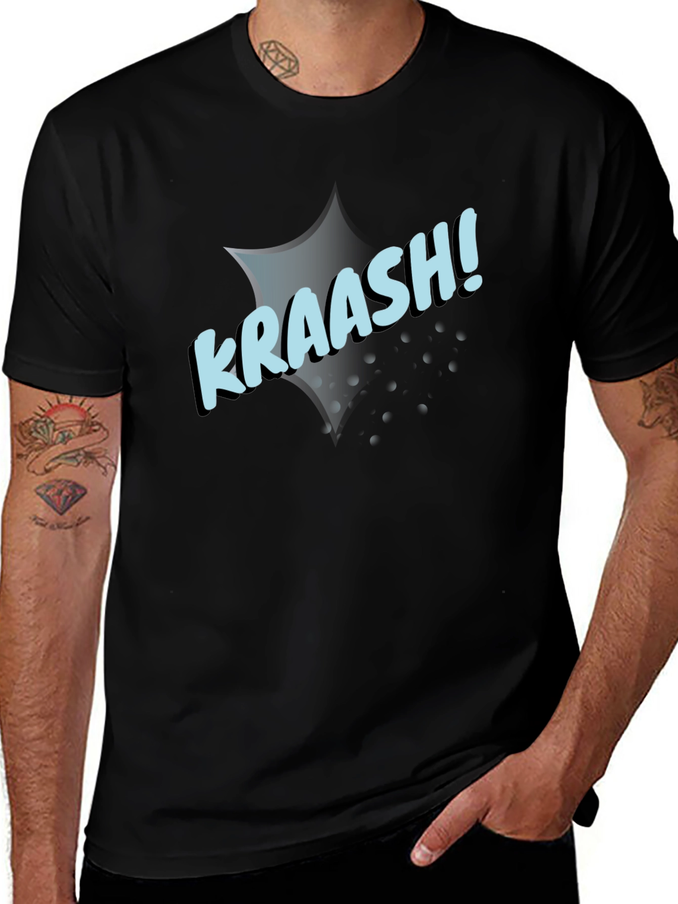 Variant 19 of KRAAASH! Graphic Print Black T-Shirt