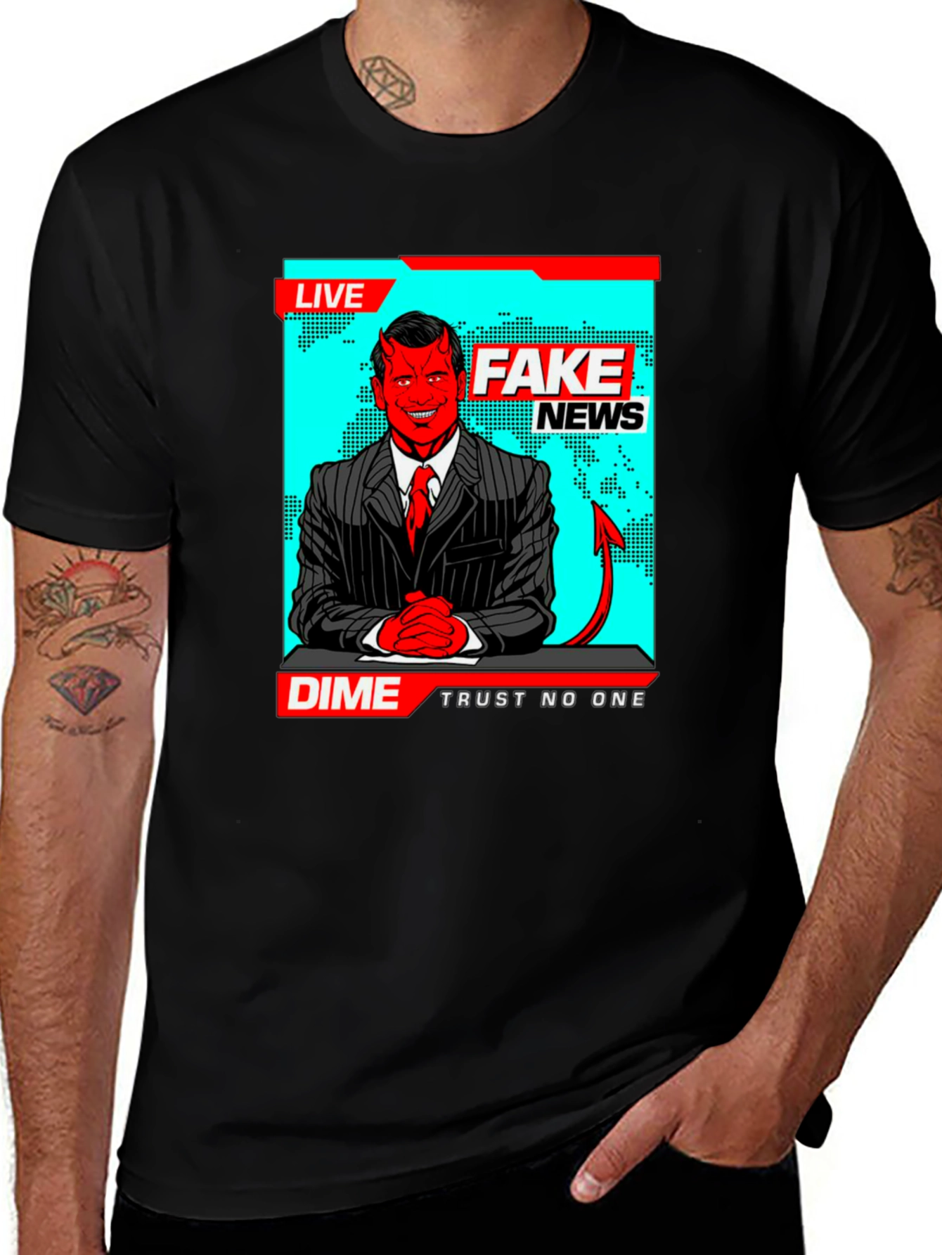 Variant 12 of Fake News Dime T-Shirt - Trust No One Tee