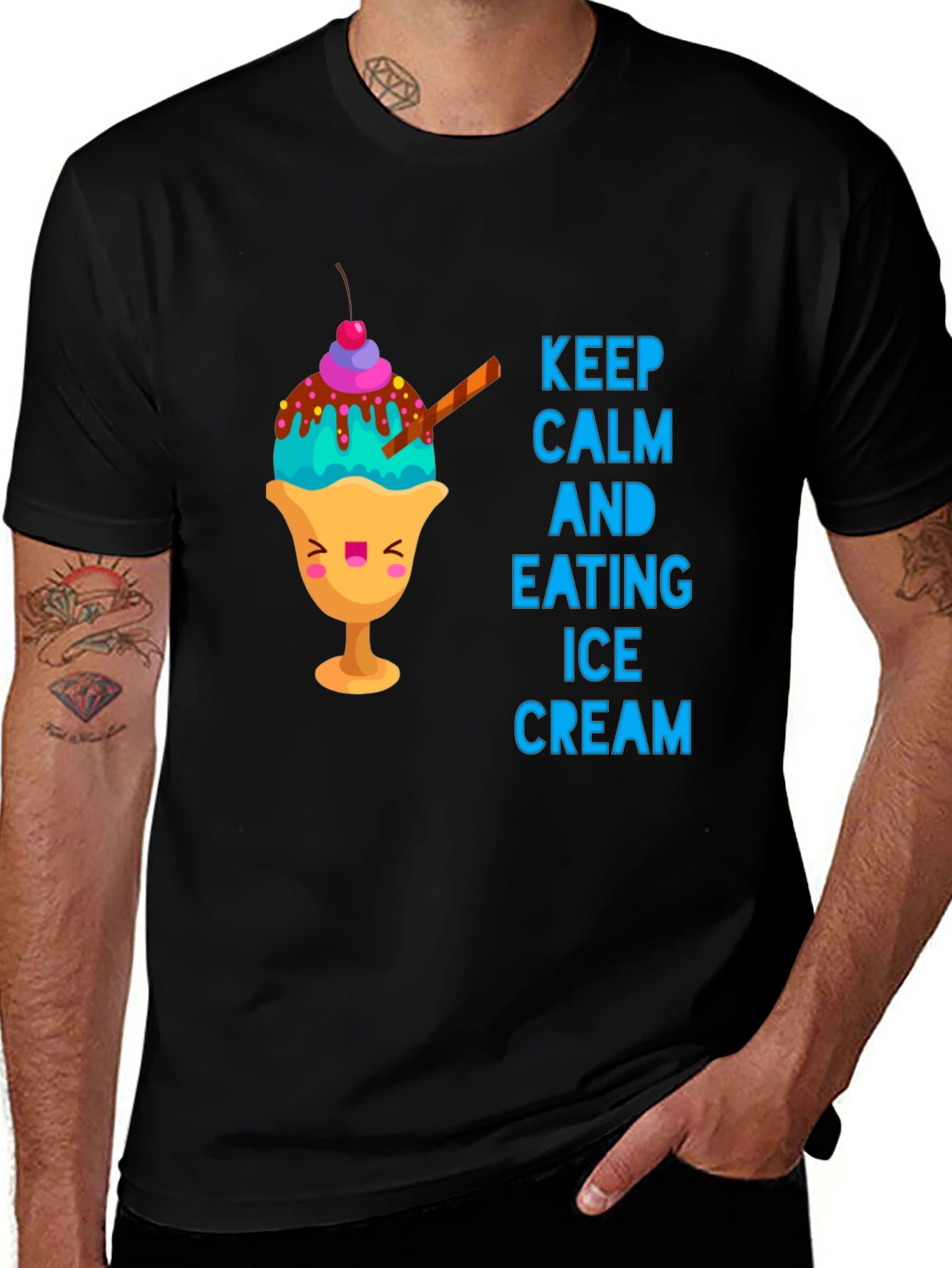Variant 4 of Keep Calm & Eat Ice Cream Graphic Tee