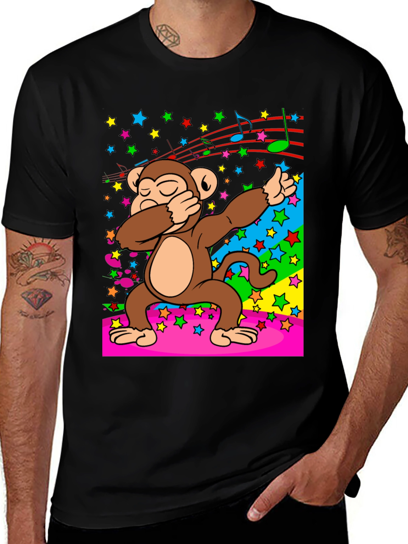 Variant 8 of Dabbing Monkey T-Shirt - Fun, Colorful Design
