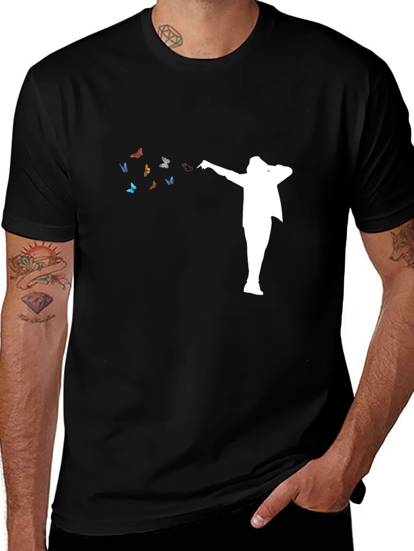 Variant 28 of Michael Jackson Butterfly T-Shirt - Black