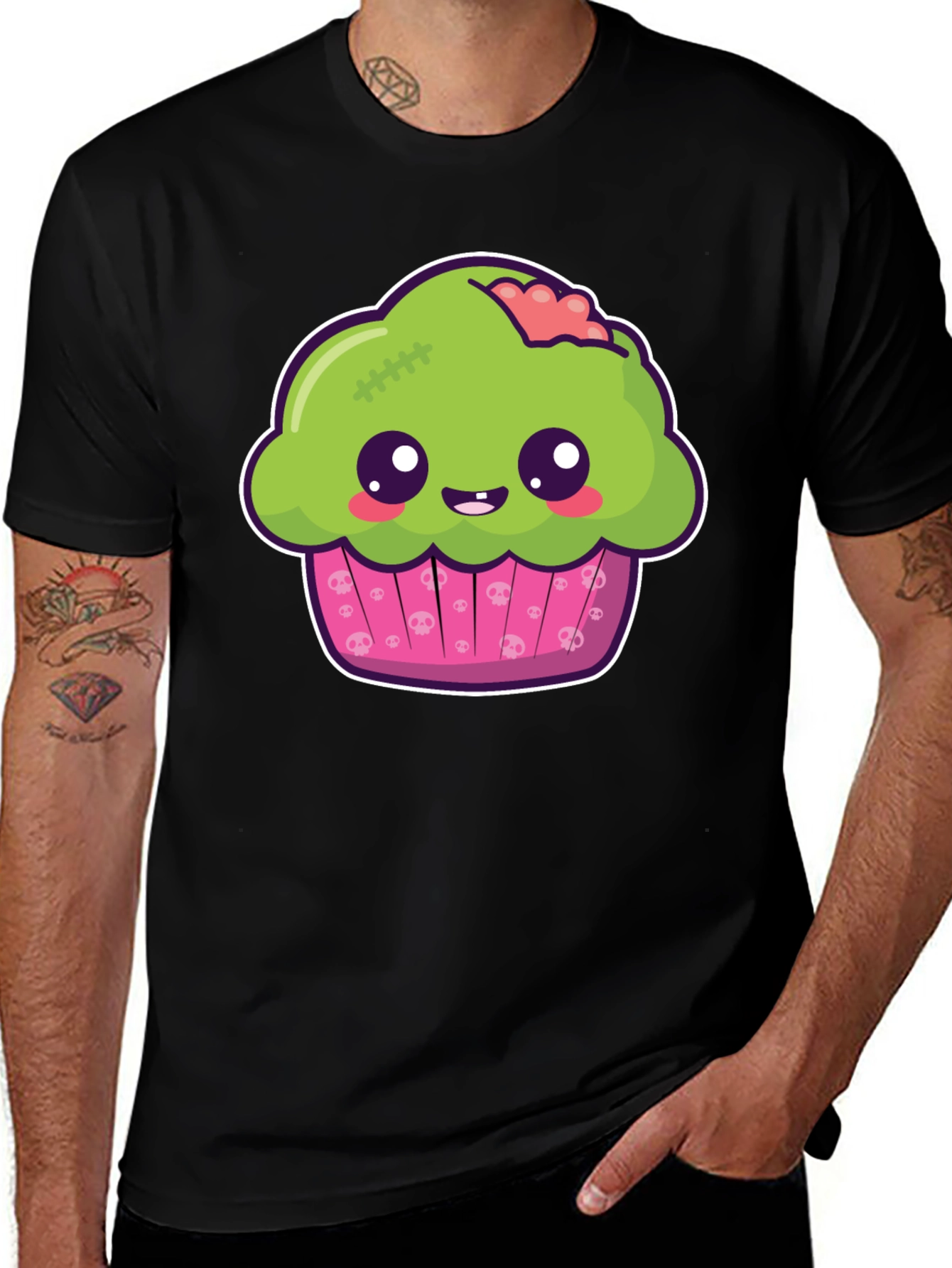 Zombie Cupcake Graphic Tee - Spooky Sweet T-Shirt