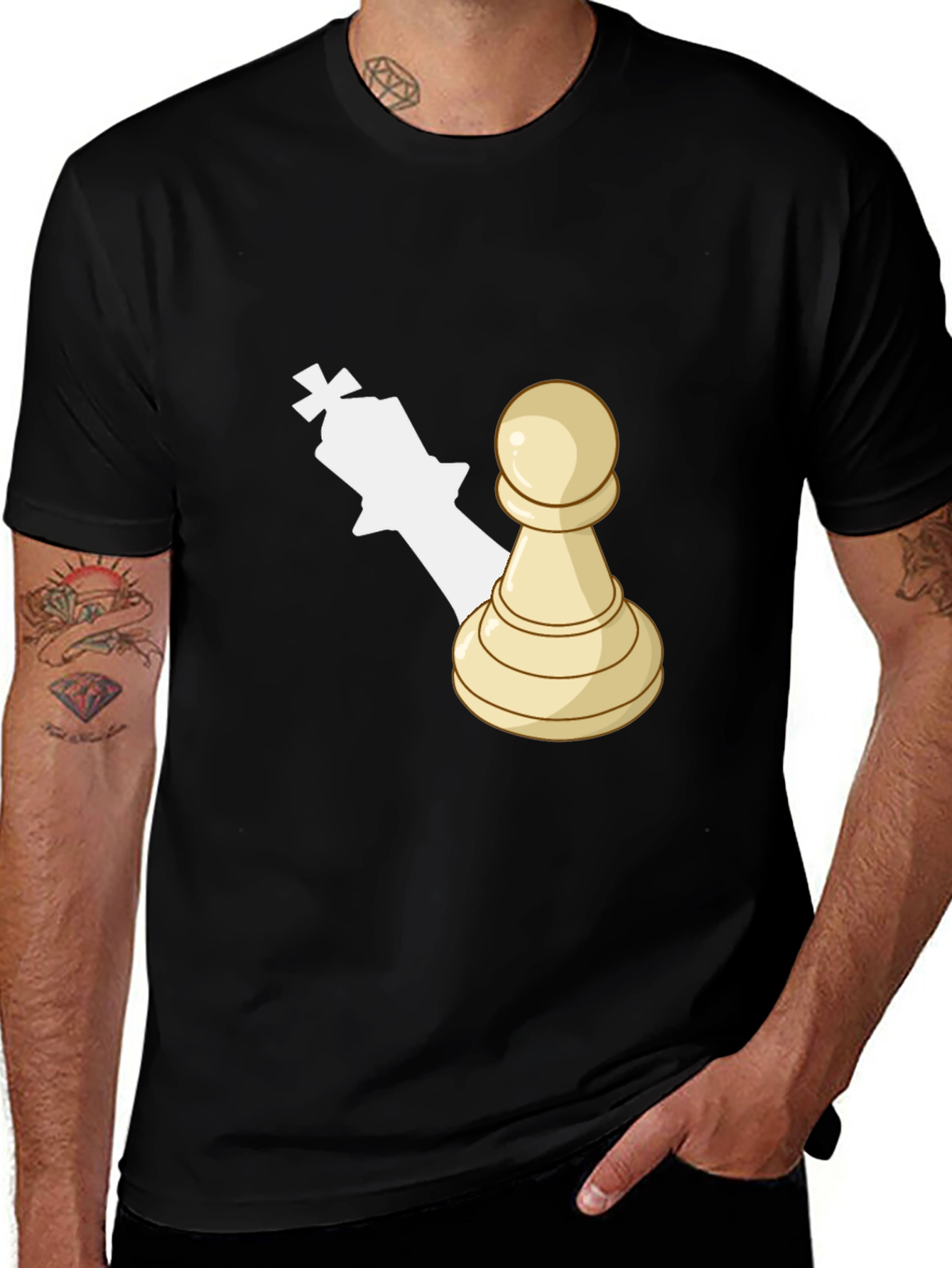 Variant 23 of Chess Piece Graphic Tee - Pawn King Shadow