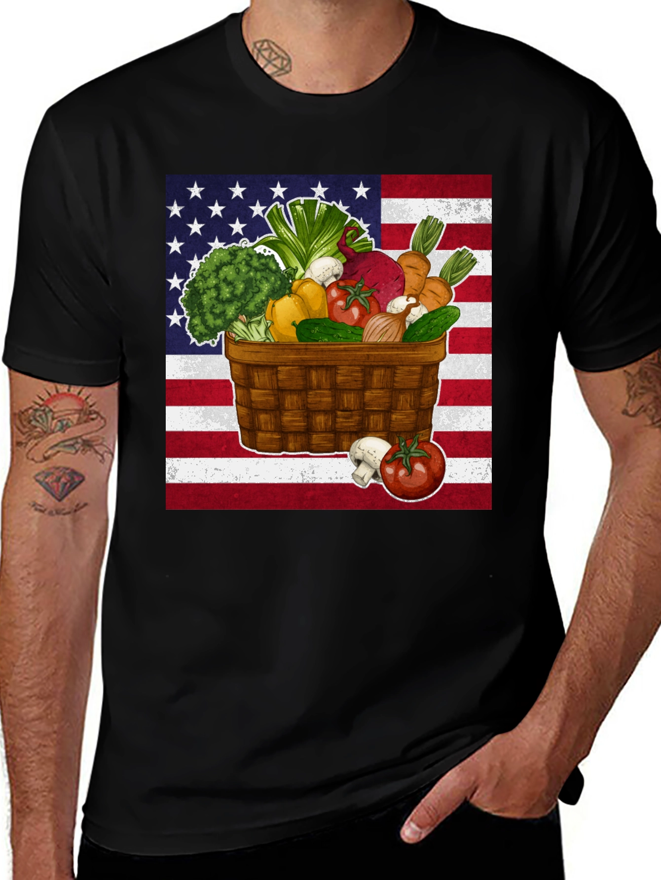 Patriotic Veggie Basket Tee