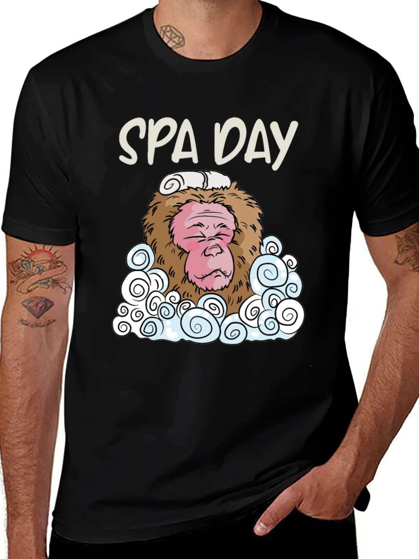 Spa Day Monkey Graphic T-Shirt