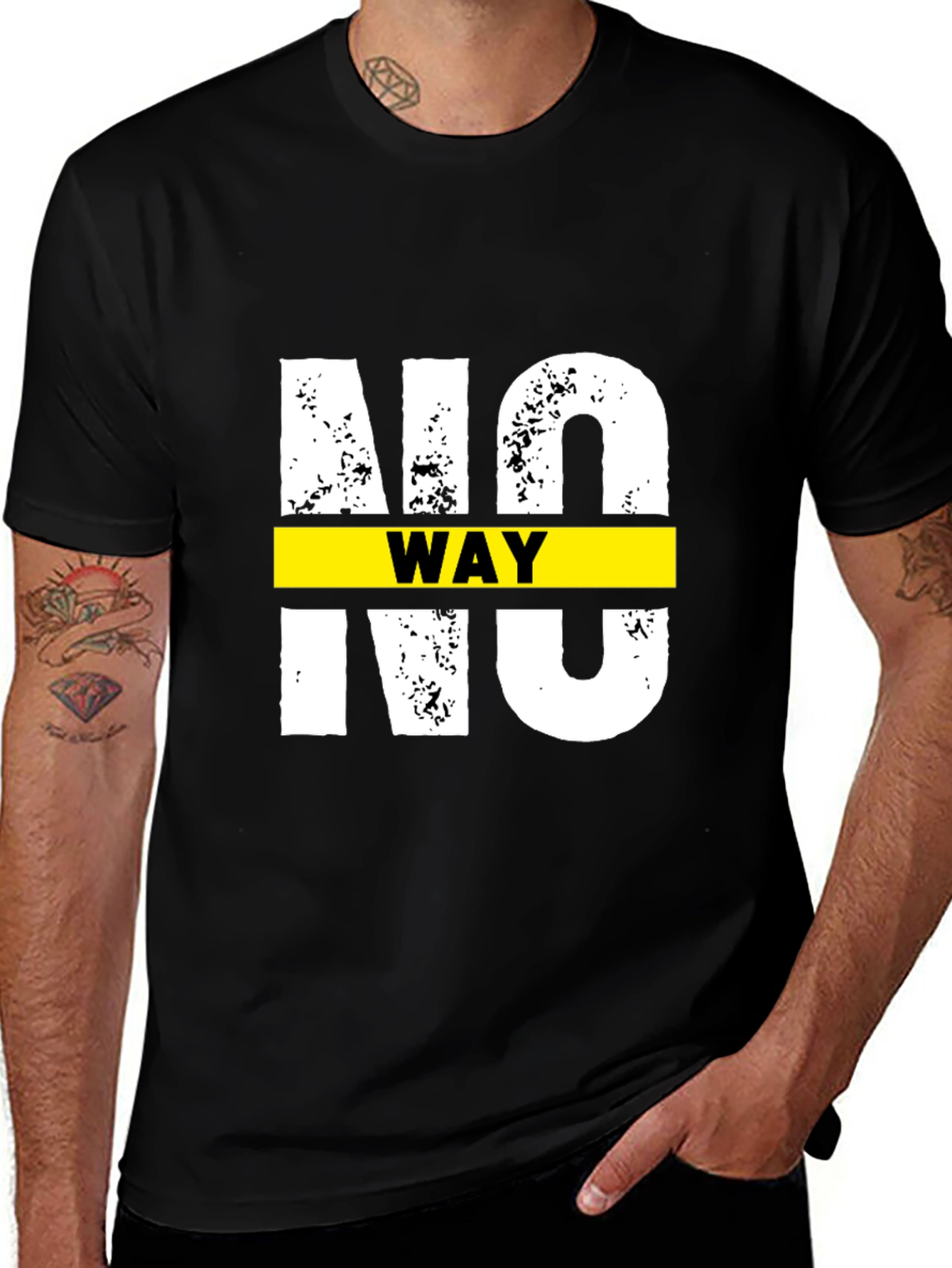 Variant 14 of No Way Graphic T-Shirt - Black Casual Tee